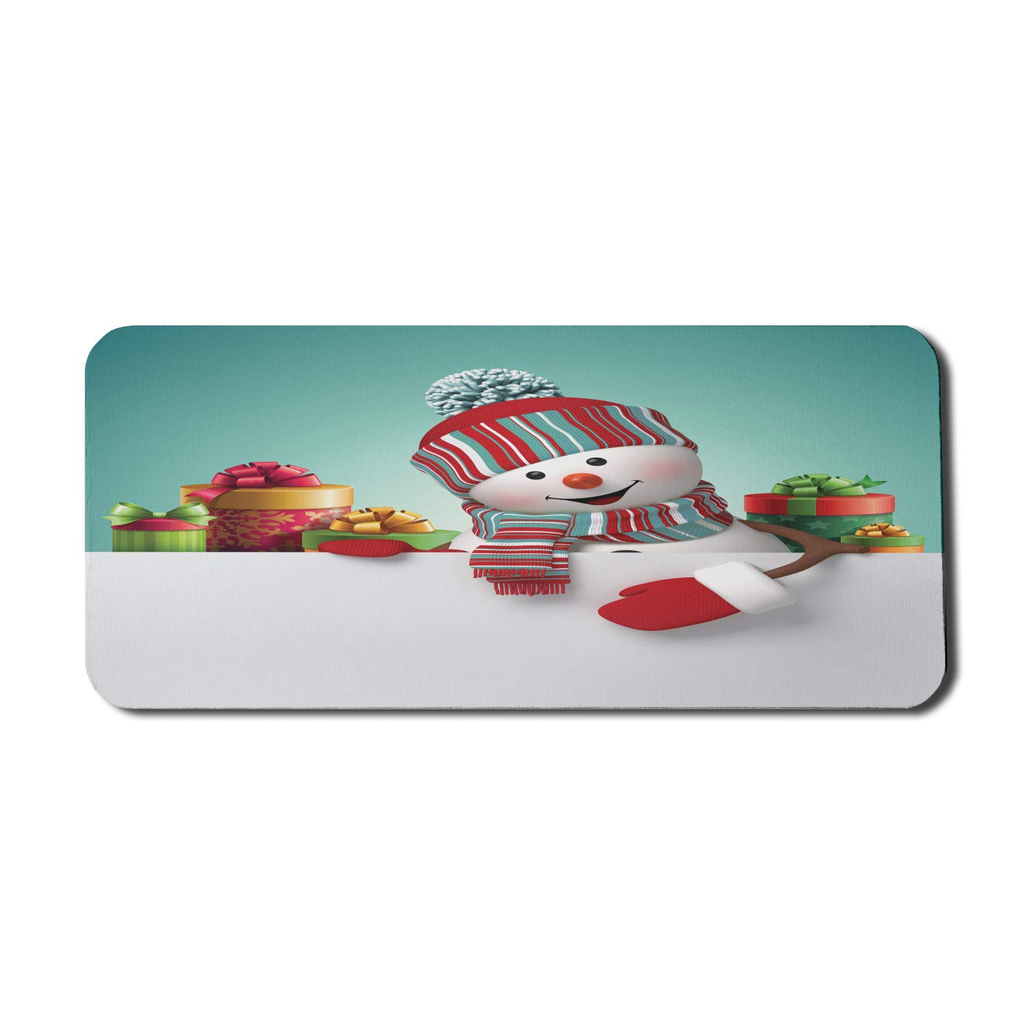 Ambesonne Christmas Themed 3D Snowman Mouse Pad - Non-Slip Rubber Gaming Mousepad (35