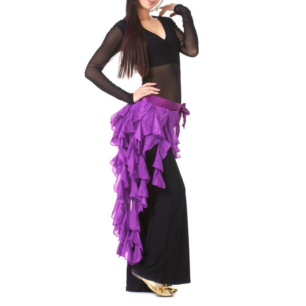 BellyLady Tribal Egypt Style Belly Dance Hip Scarf & Skirt - Purple, Perfect for Performances, Practice & Cultural Events
