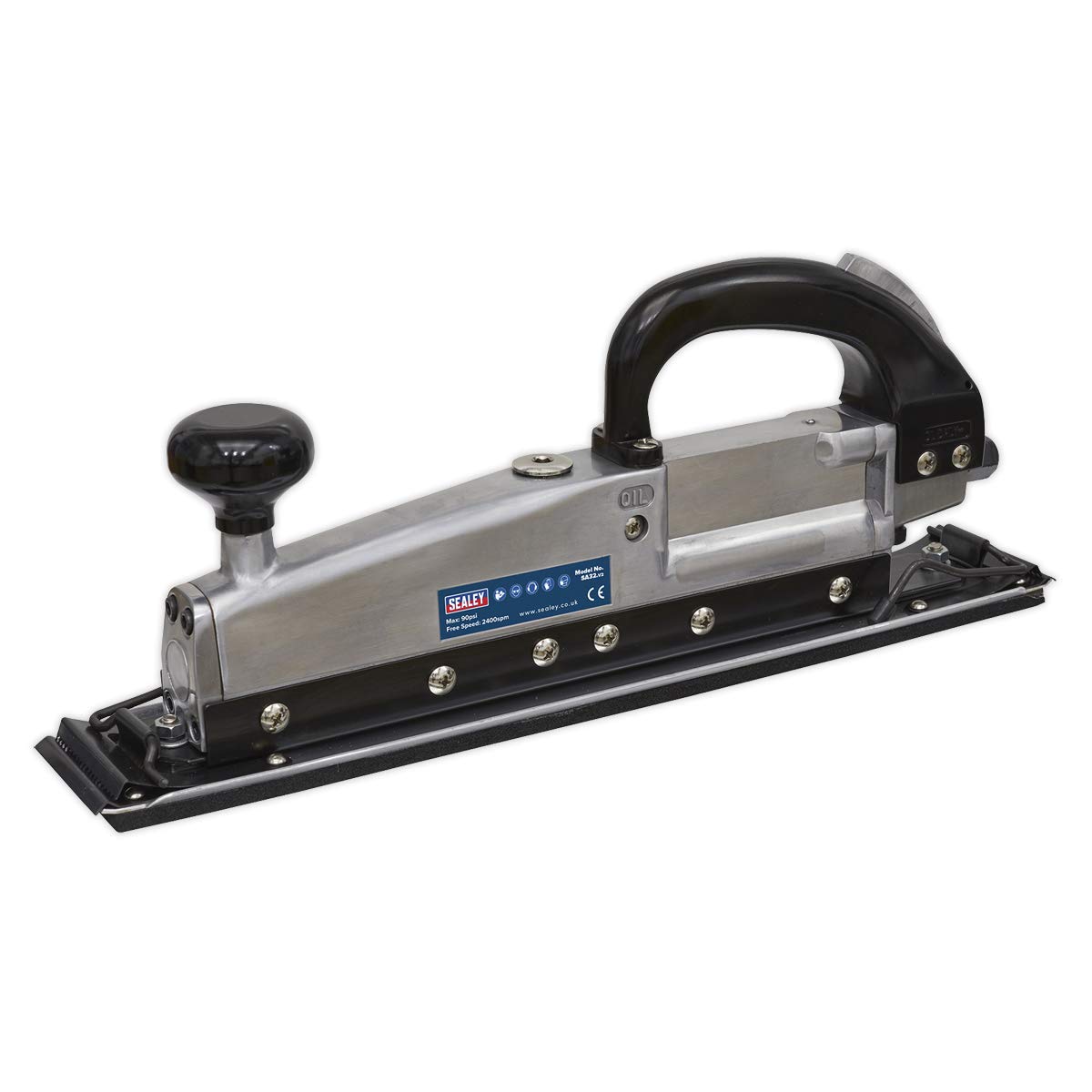 Sealey SA32 Professional Twin Piston In-Line Air Sander - Heavy Duty Pneumatic Sander for Woodworking, Metal Finishing & Auto Body Repair | Perfect for Sanding, Polishing & Surface Preparation