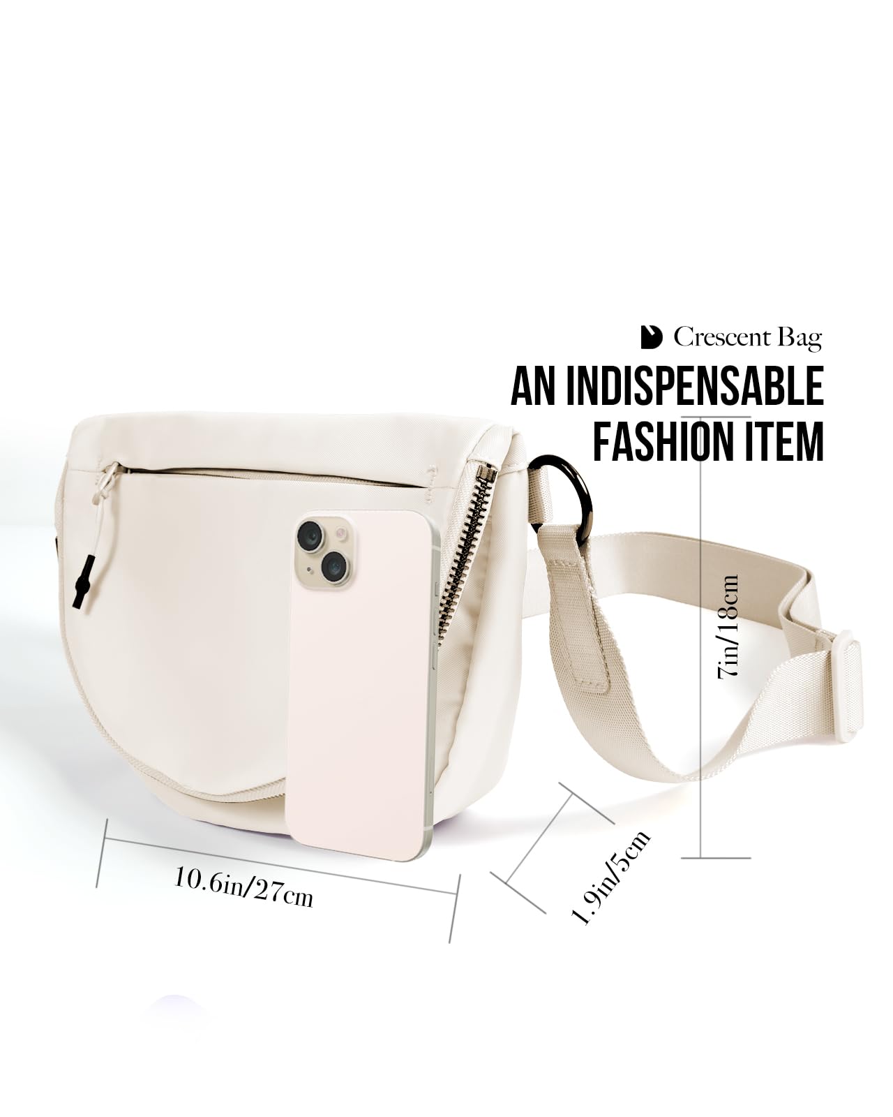 Stylish Unisex Nylon Crescent Moon Shoulder Bag - Adjustable Strap & Foldable Design for Women & Men | Perfect for Travel, Shopping & Everyday Use