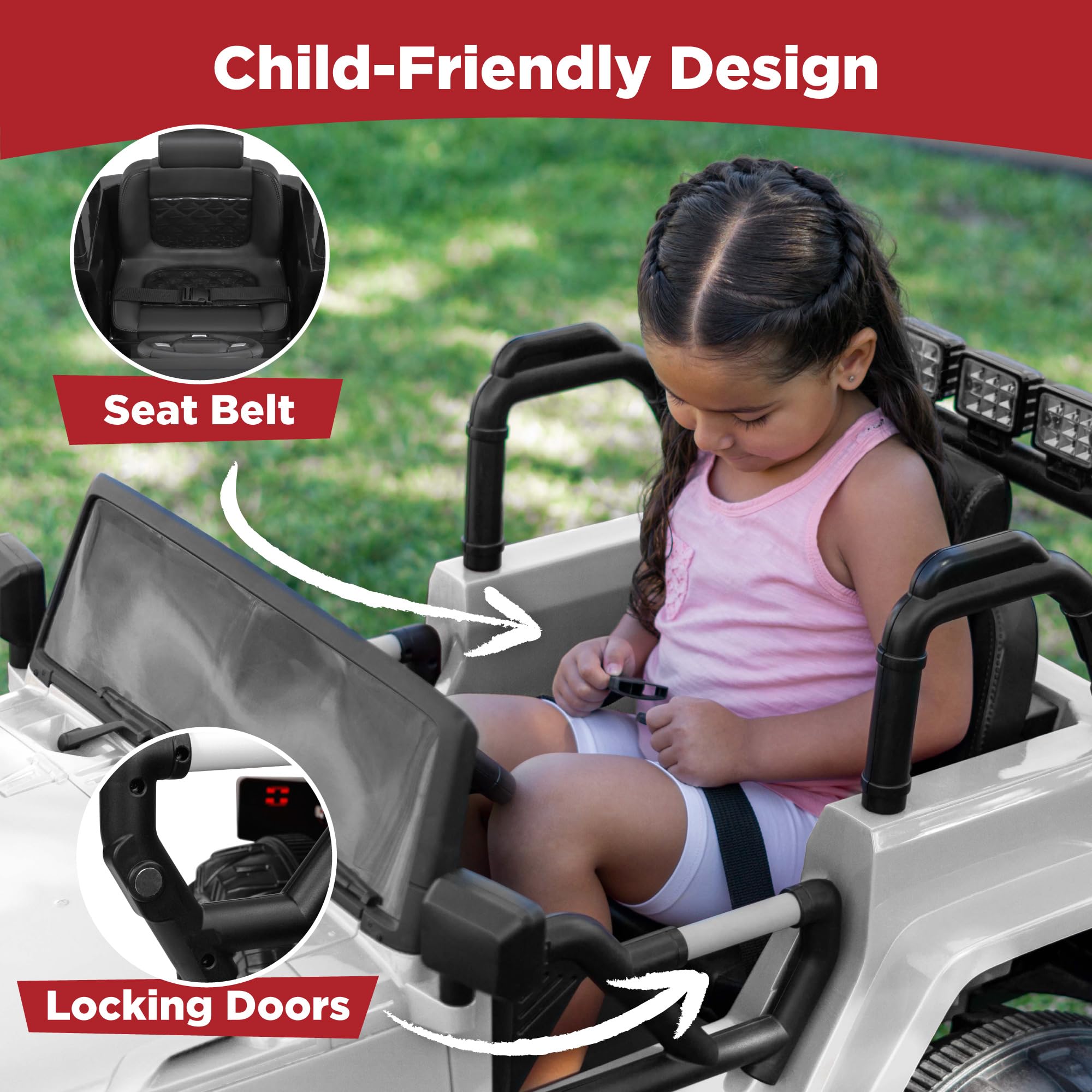 Best Choice Products 12V Kids Ride On Truck - Battery Powered Toy Car with Spring Suspension, Parent Remote Control, 3 Speed Settings & LED Lights - White Electric Vehicle for Boys & Girls - Perfect for Outdoor Play, Birthday Gifts & Backyard Fun