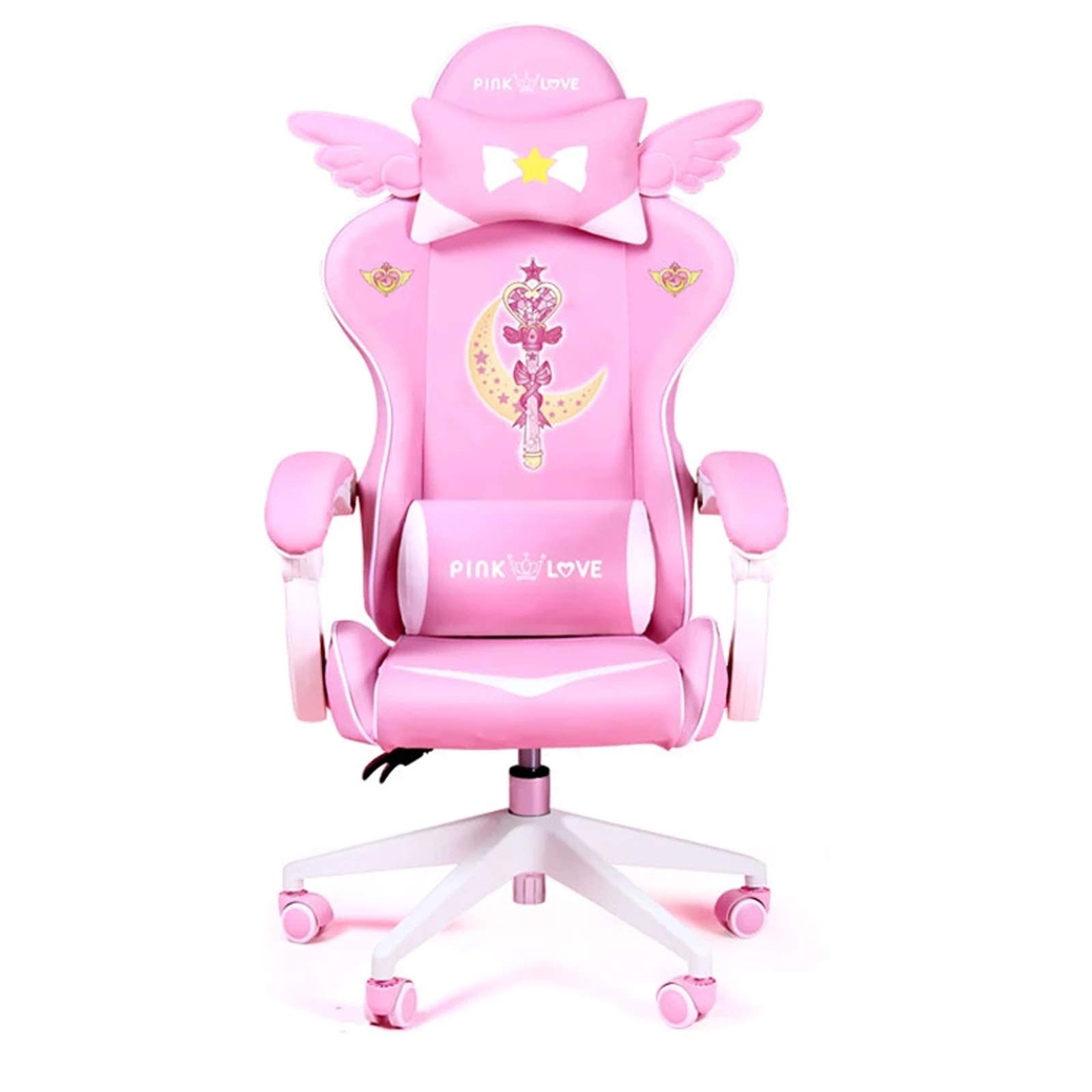 Pink Magic Gaming Chair for Girls - Ergonomic Rotating Computer Chair with Adjustable Height, Fashionable & Comfortable for Gaming, Streaming, and Home Office Use