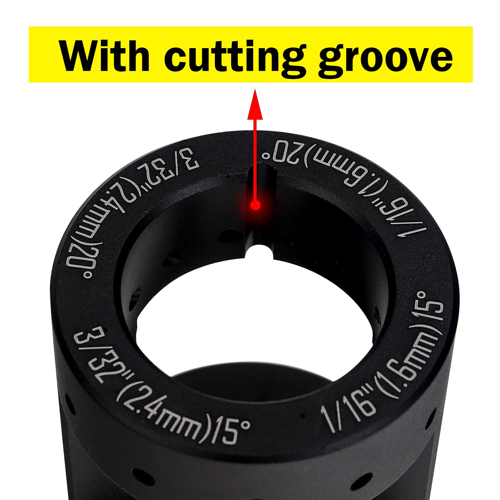 Premium Tungsten Electrode Sharpener - 3 Mirrors Aluminum Grinder Head for TIG Welding, Multi-Angle & Offset Design with Cut-Off Slot - Includes 5X 25mm Double Diamond Wheels & 2X Connecting Rods - Perfect for Precision Welding, Metal Fabrication, and DIY Projects