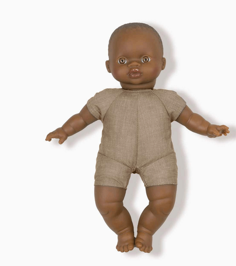 Minikane Ondine 28cm Soft Body Black Baby Doll - Realistic Cuddle Toy for Kids, Collectors & Gift Giving | Nursery Decor, Playtime Companion, Photo Prop