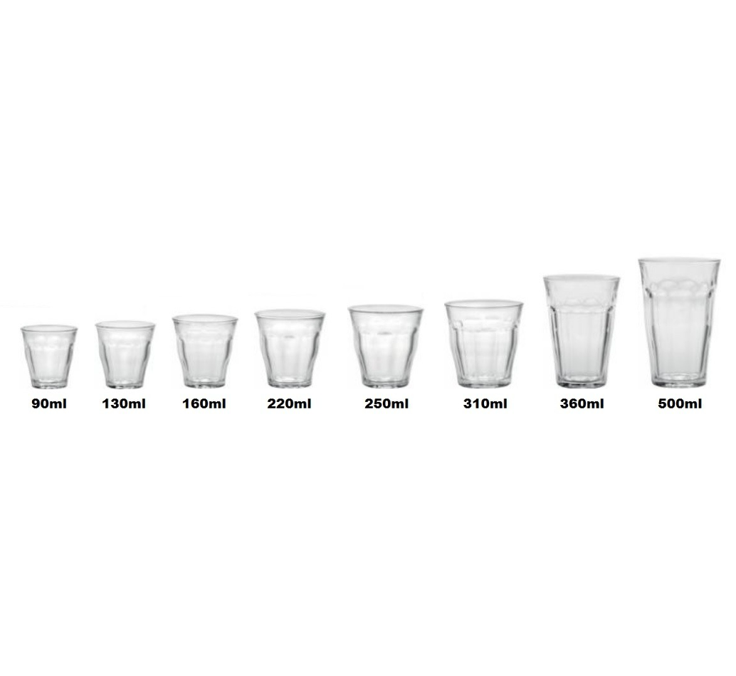Duralex Picardie Glass Tumbler 250ml (8.75 oz) - Shatterproof & Stackable Drinking Glasses for Coffee, Juice, Water - Perfect for Home, Office, Restaurant Use
