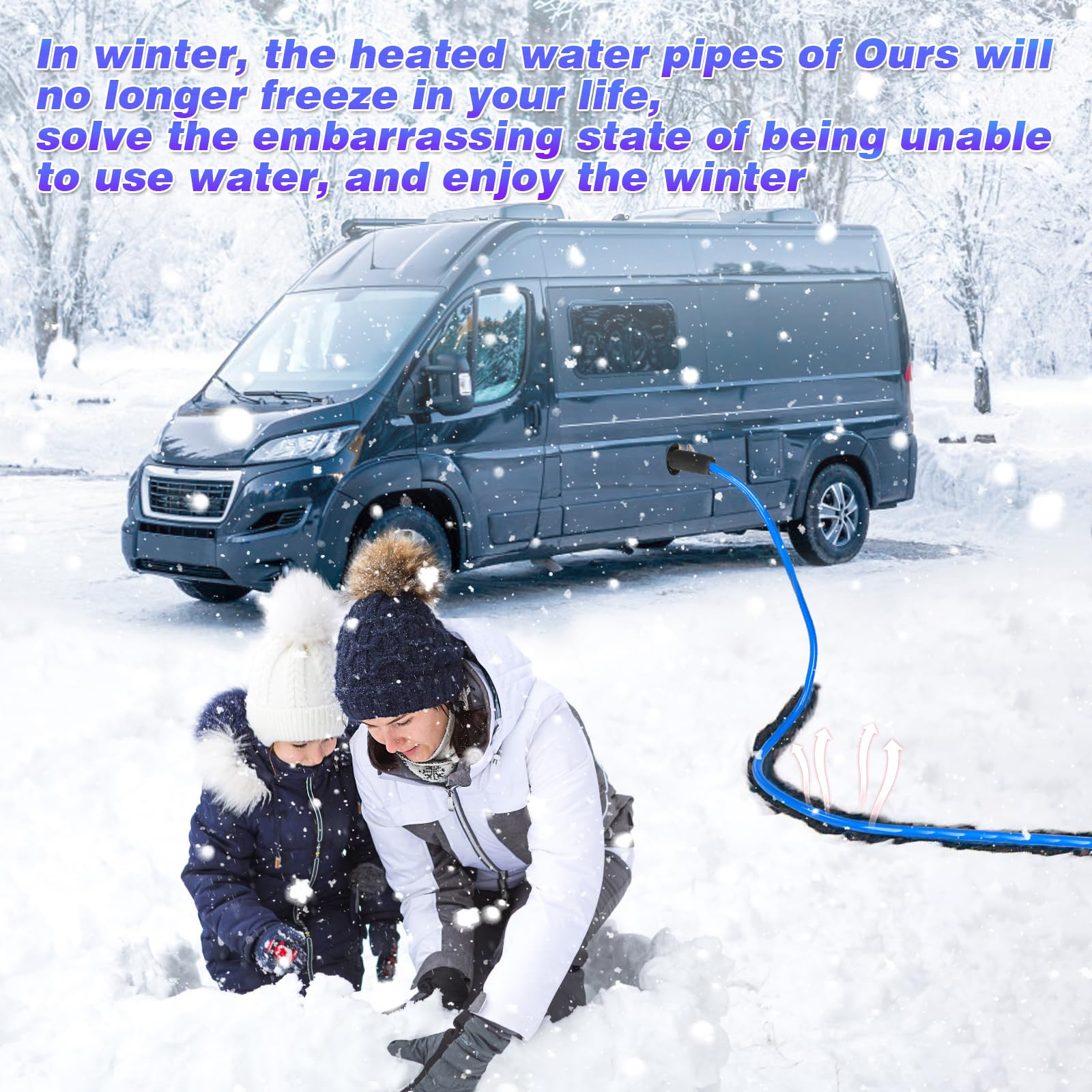 75FT Heated RV Water Hose with Thermostat - Lead & BPA Free, 1/2
