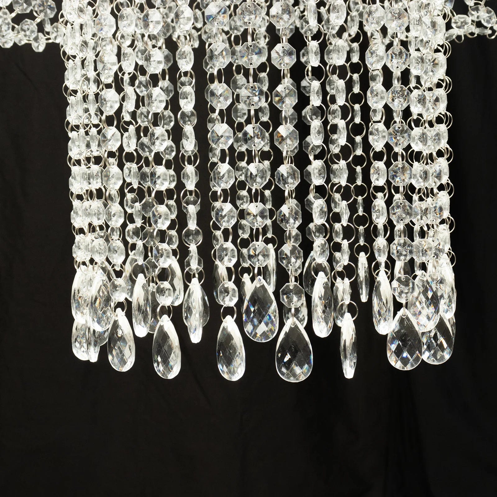 25 Round Acrylic Hanging Crystal Chandelier Cake Stand - Elegant Dessert Display for Weddings, Parties & Home Decor