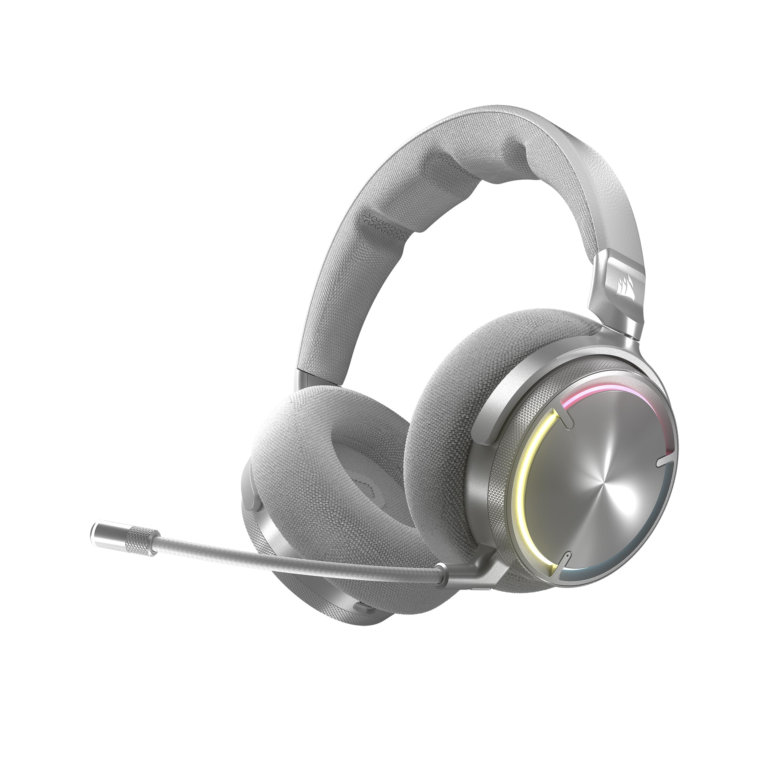 Corsair Virtuoso MAX Wireless Gaming Headset with Dolby Atmos & ANC - 50mm Graphene Drivers, 2.4GHz/Bluetooth Dual Connectivity - Compatible with PC, Mac, PS5, PS4 (Silver) - Perfect for Competitive Gaming, Streaming & Home Entertainment