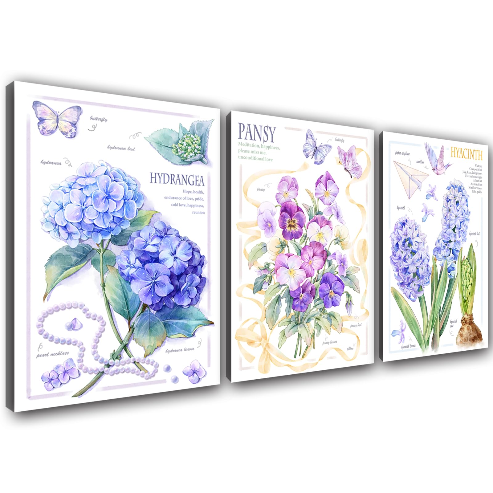 Modern Canvas Wall Art Set - Abstract Flower Paintings for Living Room, Kitchen, Bedroom, Bathroom & Office Decor - Home Wall Decorations & Wall Art Pictures for Stylish Interior Design
