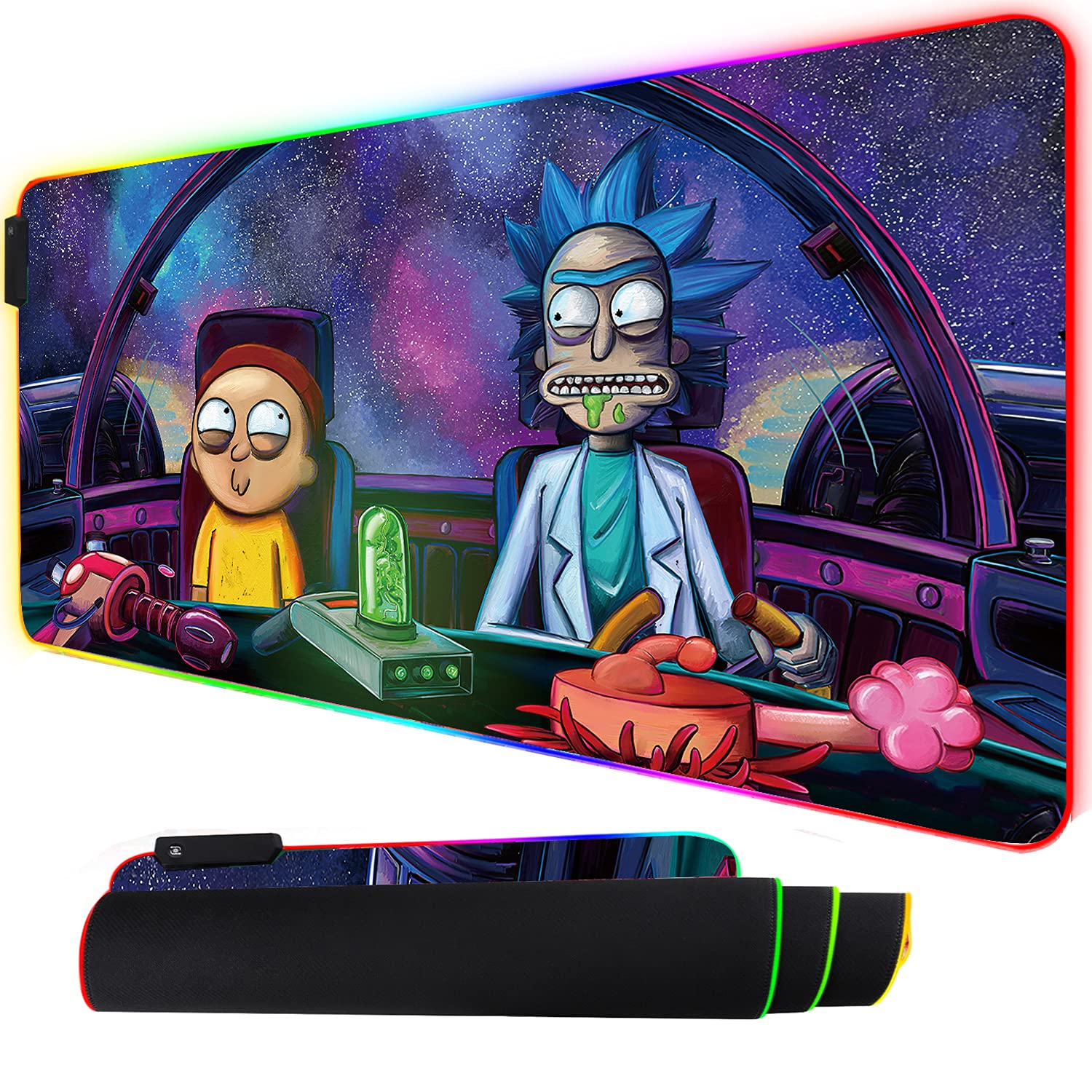 RGB LED Gaming Mouse Pad with Non-Slip Rubber Base - 35.4