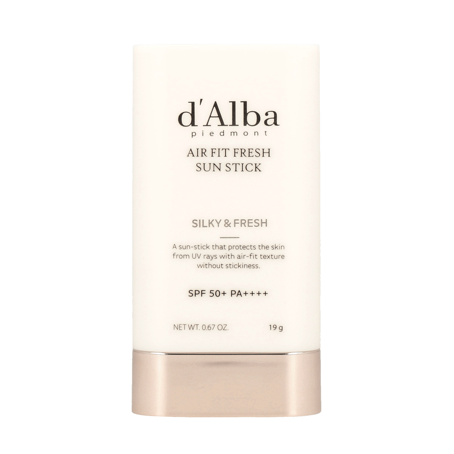 d'Alba Air Fit Fresh Sun Stick SPF50+ PA++++ 19g - Korean Sunscreen Stick for Face, Oil-Free & Non-Greasy, UV Protection for Outdoor Activities, Travel & Daily Use