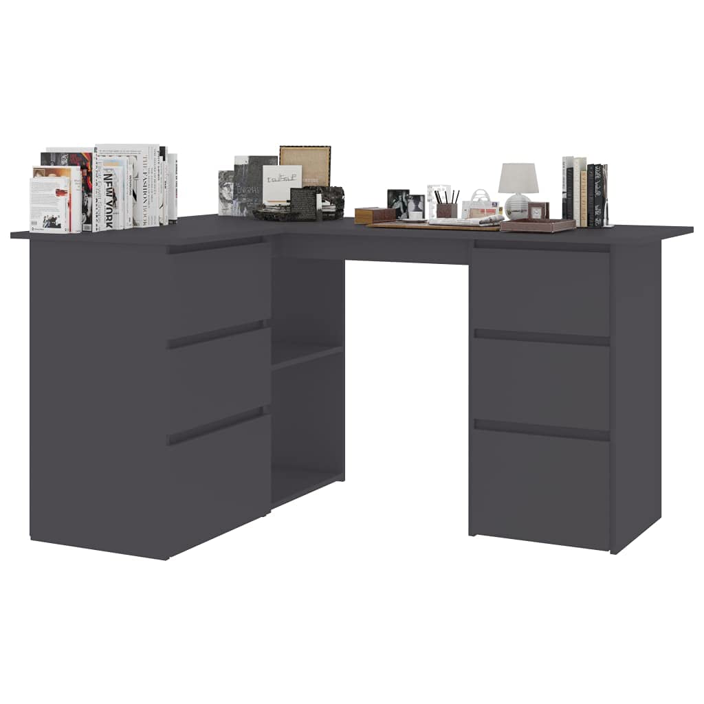 Industrial Home Office Desk with Drawers - 57.1