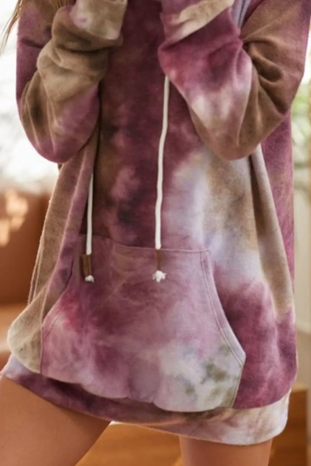 BiBi Brushed Tie Dye Overlapped Turtle Neck Sweatshirt | Women's Casual Pullover | Cozy Winter Fashion | Perfect for Daily Wear, Office & Weekend Outfits