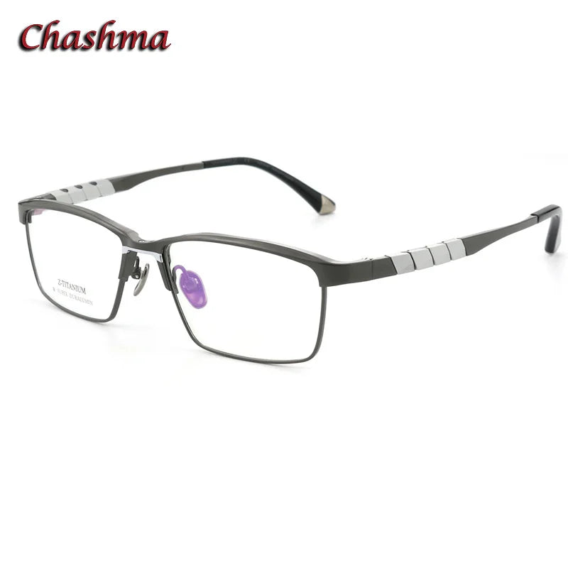 Men's Titanium Square Full Rim Eyeglasses - Lightweight Durable Frame for Reading & Computer Use