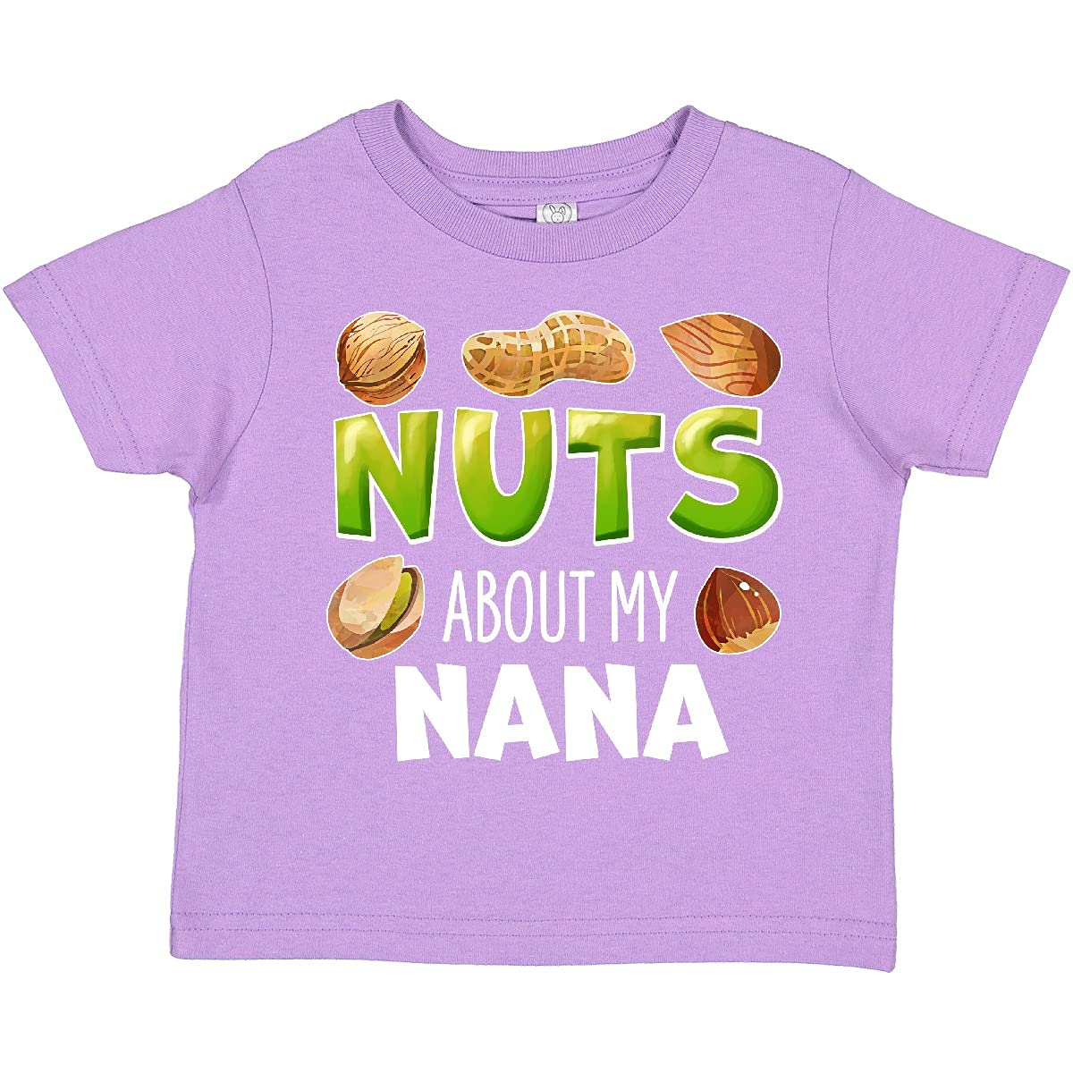 Inktastic 'Nuts About My Nana' Peanut Almond Pistachio Toddler T-Shirt - Cute Graphic Tee for Grandparents Day & Family Reunions