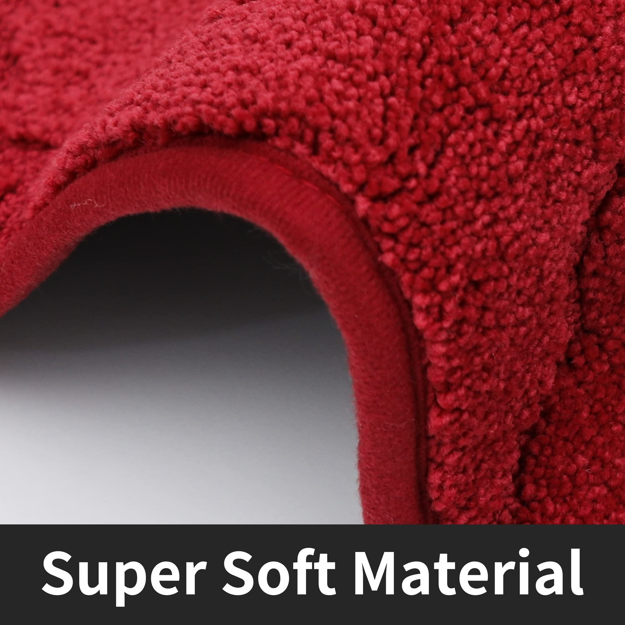 Non-Slip Soft Kitchen Floor Mat - Super Absorbent Sink Rug 20x79 Inches, Washable Polyester Standing Mat for Comfortable Cooking - Perfect for Kitchen, Laundry Room & Bathroom (Red)