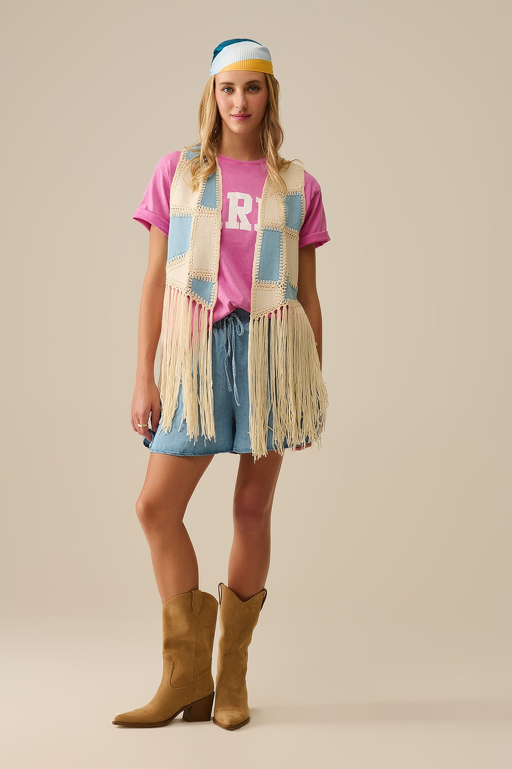 Faux Leather Vest with Patchwork & Fringe Details - Stylish Biker Jacket for Women, Perfect for Casual Outfits, Music Festivals & Night Out