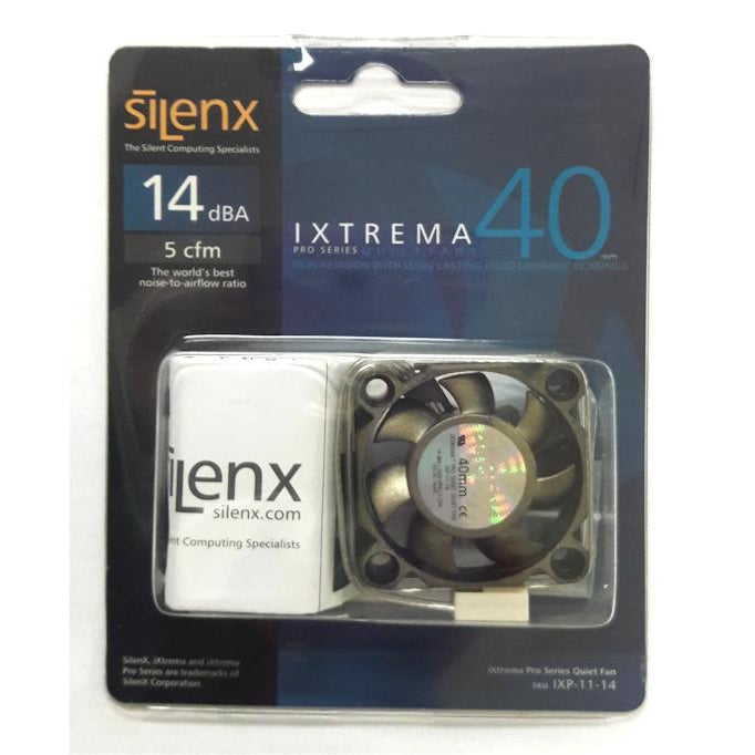 SilenX Ixtrema Pro 40x40x10mm 12V DC Cooling Fan - Ultra Quiet PC Case Fan for Computer, Gaming Rig & Electronics Cooling - IXP-11-14