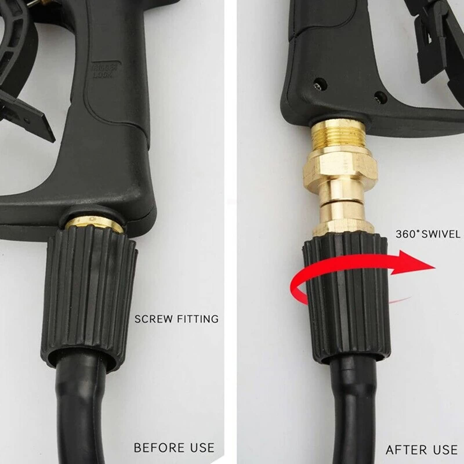 **High Pressure Brass Swivel Joint Nozzle Connector - 1/4 Inch Thread Hose Fitting for Car Washing, Garden Irrigation & Lawn Care - Durable Home & Outdoor Watering Accessory**    *(Perfect for Pressure Washers, Garden Hoses, and Outdoor Cleaning Tasks)*