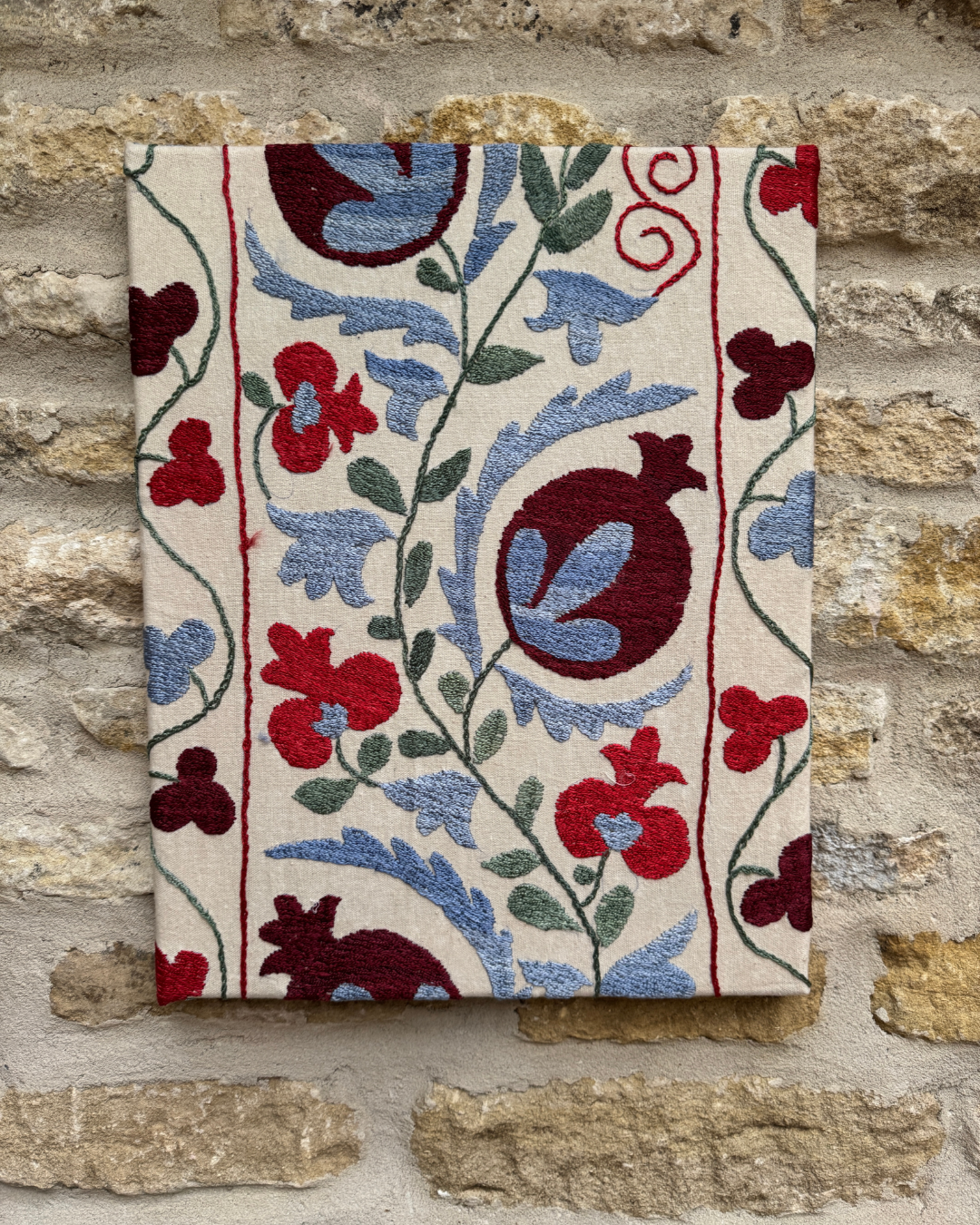 Handmade Suzani Embroidered Wall Hanging Tapestry - Boho Chic Home Decor for Living Room, Bedroom & Dorm - Traditional Uzbek Textile Art (No.6) | Perfect for Bohemian, Eclectic & Global Inspired Interiors