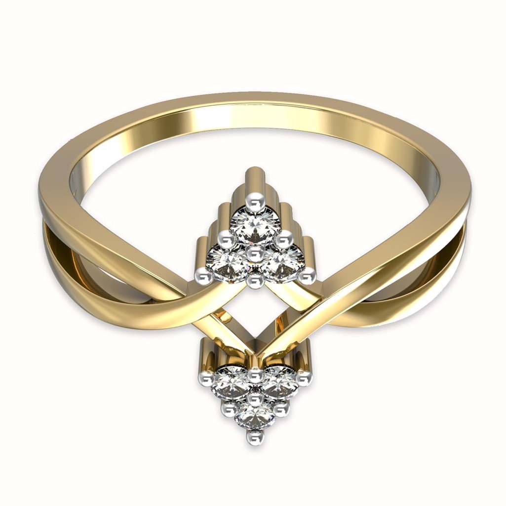 14K Yellow Gold 0.13 Carat Diamond Engagement Ring - 6 Stone EGL/IGI Certified (I1-I2 Clarity) | Perfect for Proposals, Anniversaries & Special Occasions