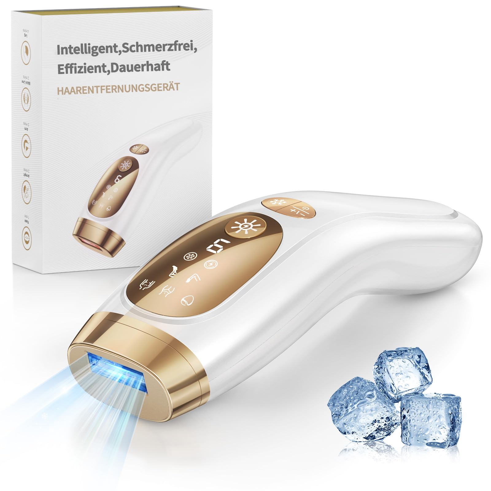 Glattol IPL Hair Removal Device for Women & Men - 9 Energy Levels, 999,900 Flashes, Painless Laser Hair Removal with Cooling Function - At-Home Hair Removal for Face, Legs, Arms, Bikini Line & Body (Perfect for Smooth Skin Before Beach Trips & Summer Outfits)
