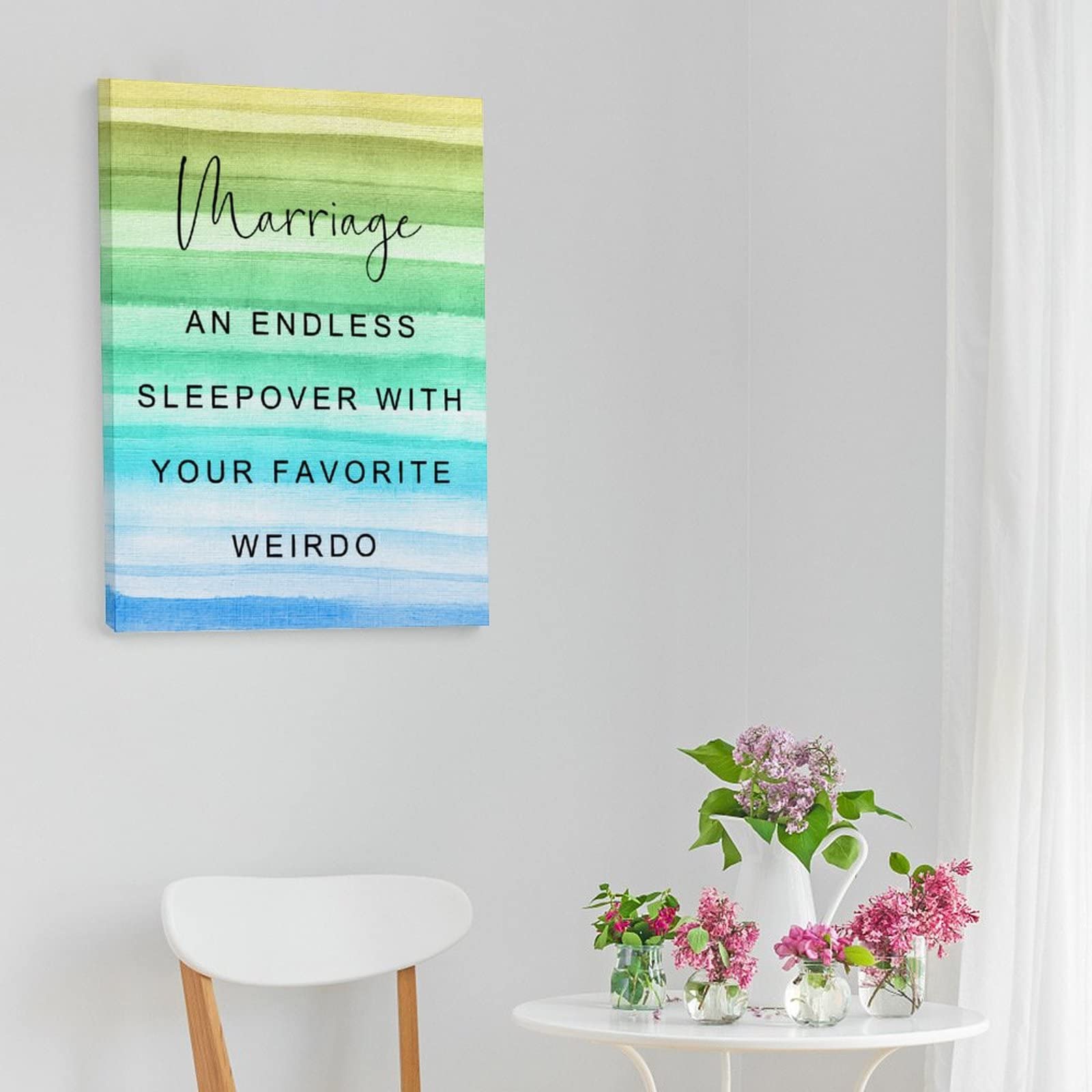 Endless Sleepover Canvas Wall Art - 12x16 Inspirational Home Decor for Couples