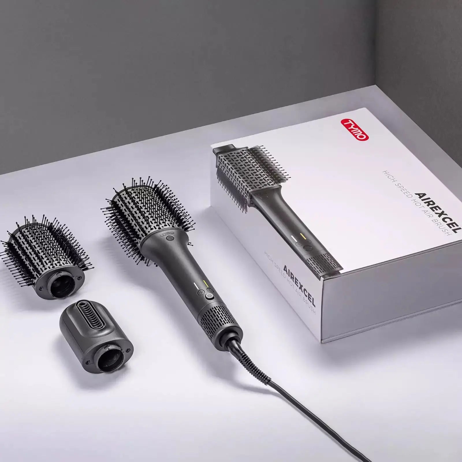 TYMO AIREXCEL Hair Straightener Brush - Professional Ionic Ceramic Flat Iron for Smooth & Shiny Hair (US & Canada Only) - Perfect for Home Use, Travel, and Salon Styling
