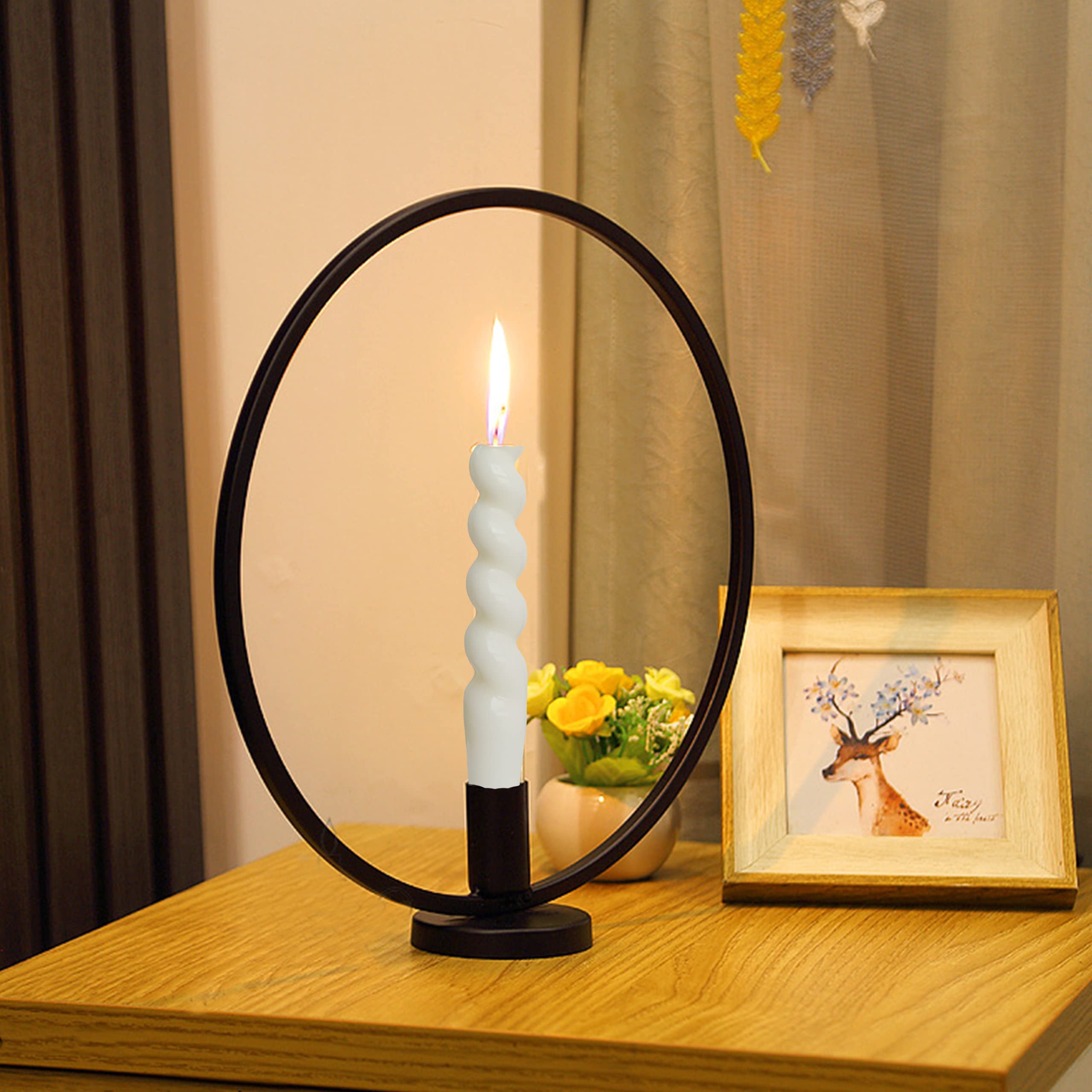 White Spiral Taper Candles 7.5