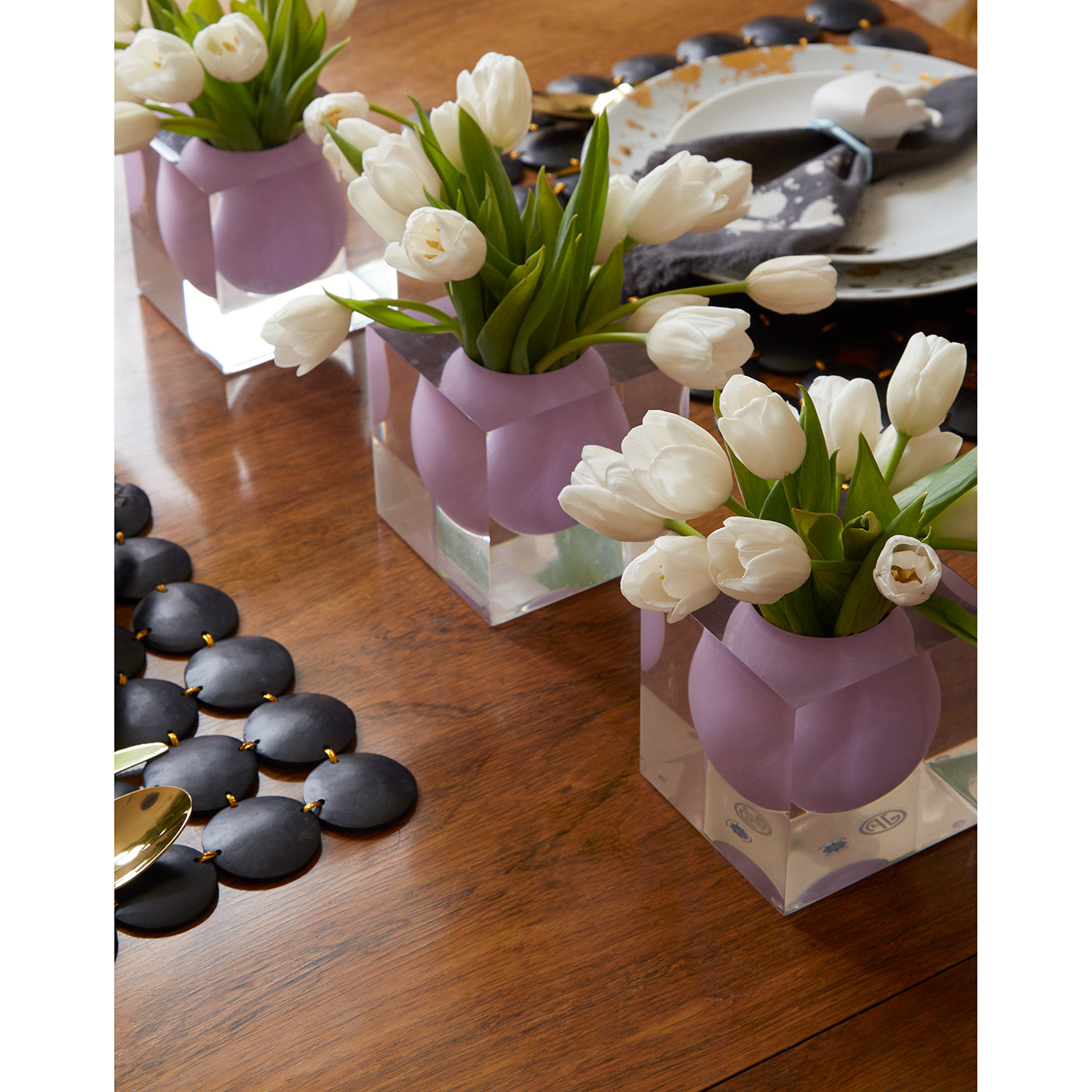 Bel Air Mini Scoop Vase - Small Ceramic Flower Vase for Home Decor, Table Centerpiece, Wedding & Party Decorations - Perfect for Fresh Flowers, Succulents and DIY Arrangements