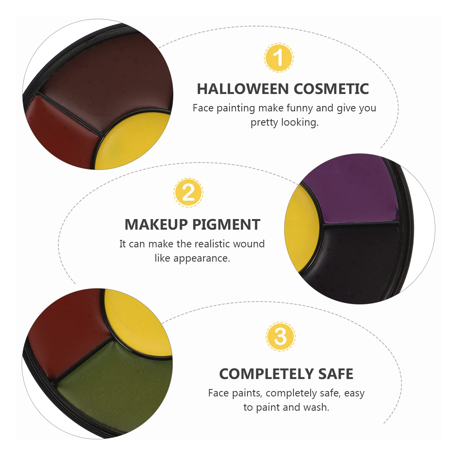 Mobestech Halloween Face Painting Kit - 12 Color Face & Body Paint Palette for Kids, Safe Non-Toxic Makeup for Witch Costumes, Cosplay, Halloween Parties & Festive Events
