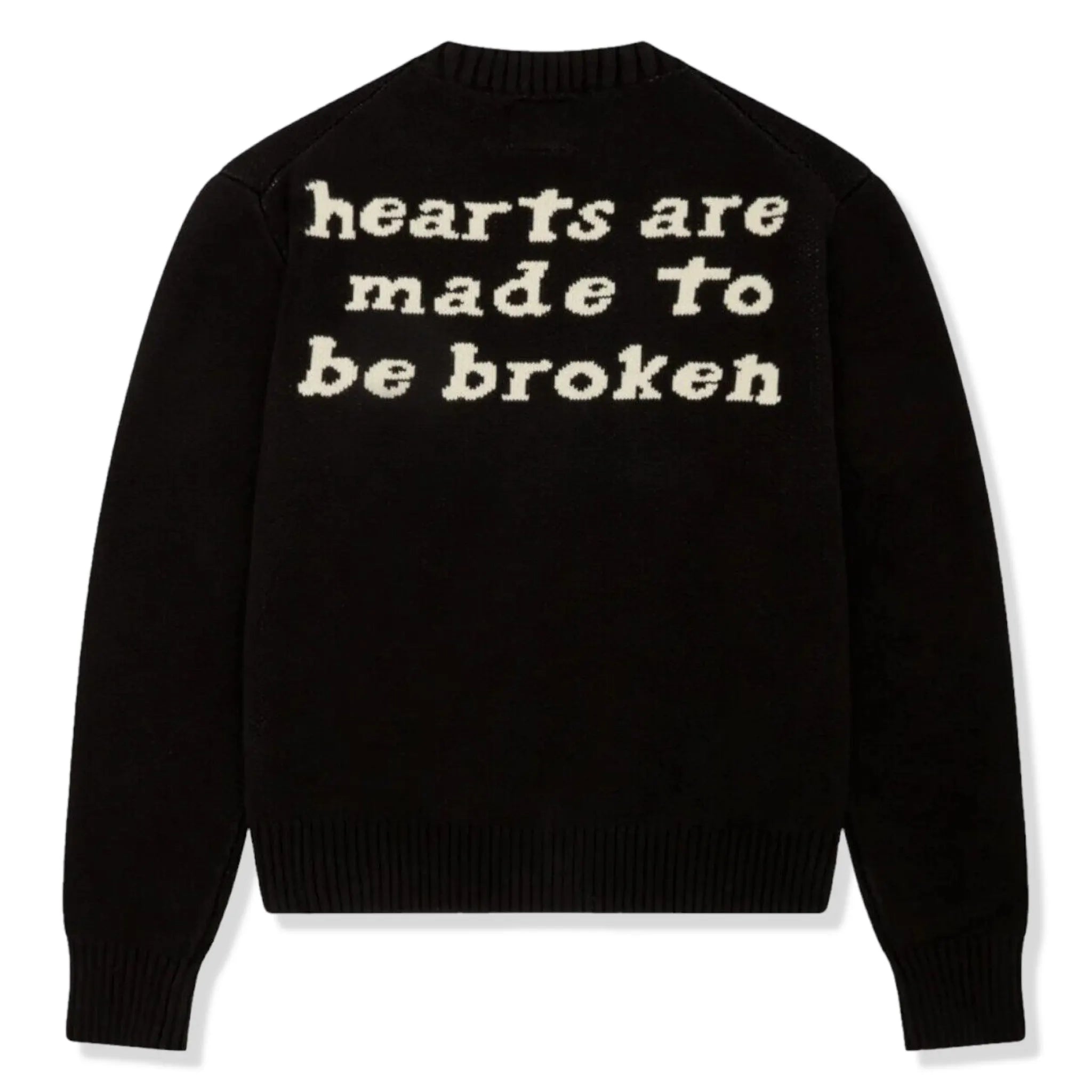 Broken Planet Hearts Are Made To Be Broken Midnight Black Knit Sweatshirt | Trendy Streetwear Pullover | Perfect for Casual Outfits & Winter Layering