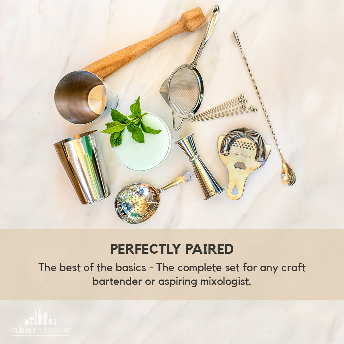 Premium 14-Piece Gold Mixologist Bar Set - Cocktail Shaker, Jigger, Strainer & More - Perfect for Home Bars, Parties & Professional Bartenders