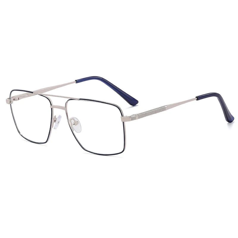 CCspace Unisex Full Rim Square Double Bridge Alloy Eyeglasses Frame 57288 - Stylish & Durable for Work, Reading & Fashion Accessories