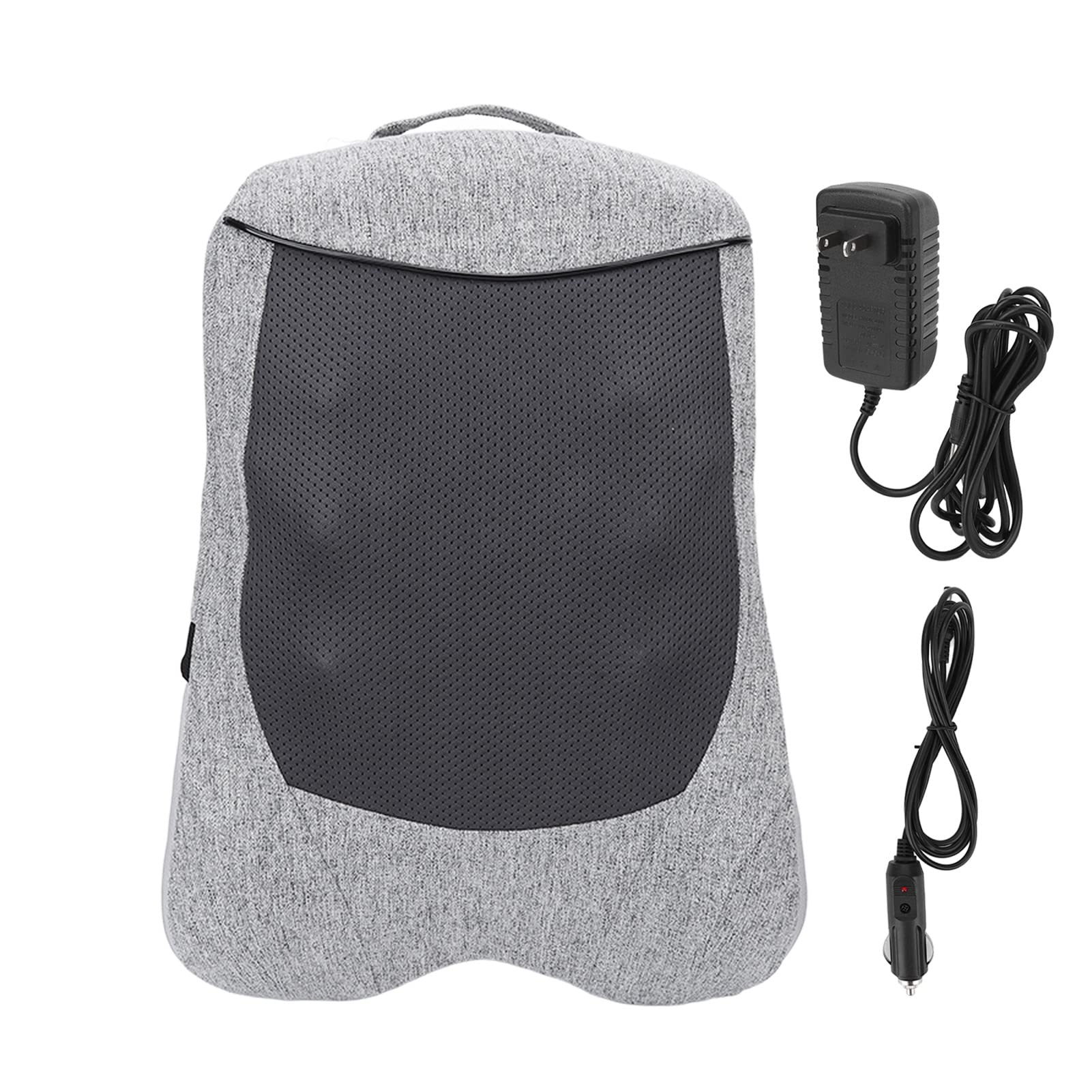 ANGGREK Electric Heating Back Massager with 3D Kneading & 6 Massage Heads - Portable Massage Cushion for Car, Office & Home Use (110-240V, 51x36x14cm) - Relieve Back Pain & Stress While Working, Driving or Relaxing
