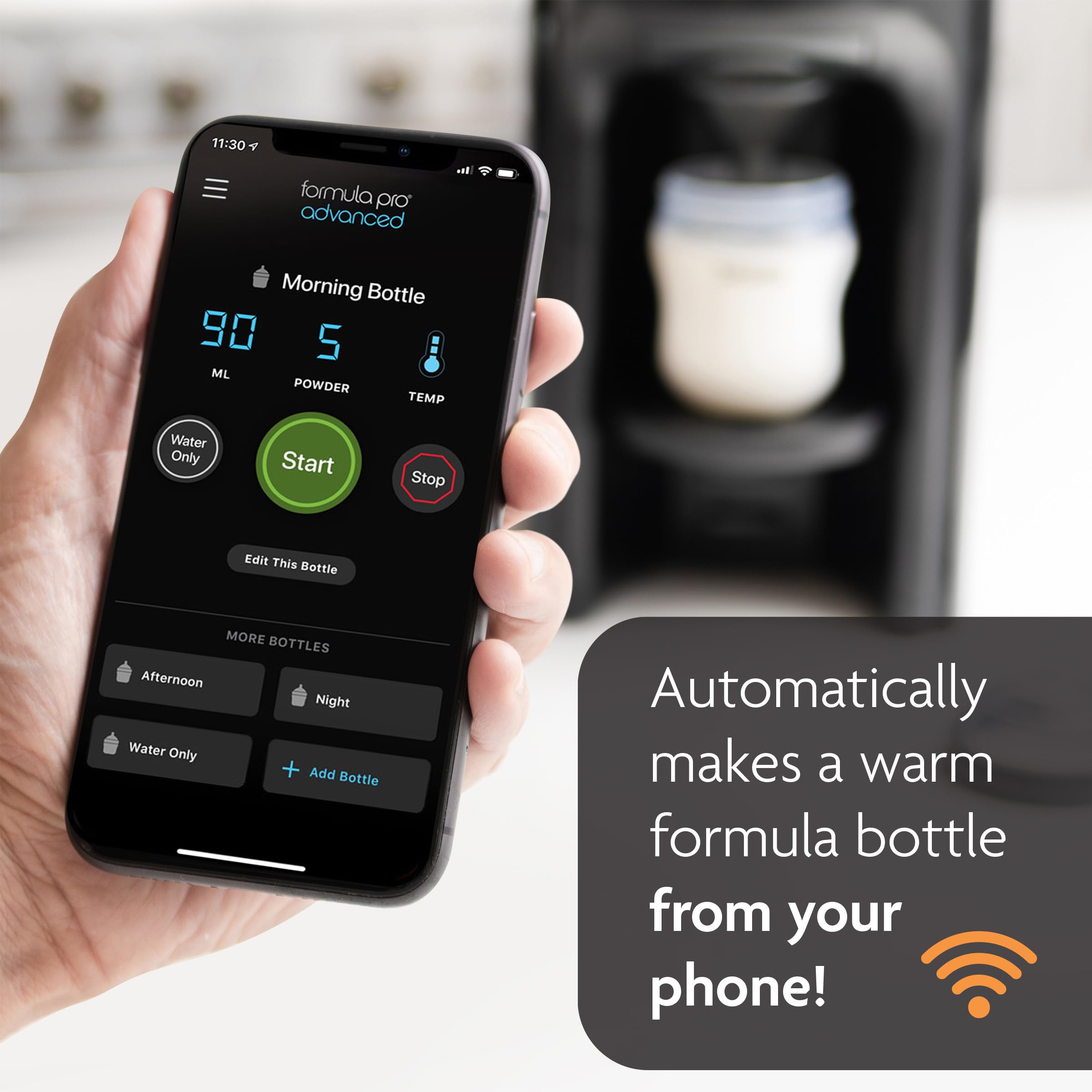 Baby Brezza Formula Pro Advanced WiFi Formula Dispenser Machine - Instant Warm Baby Bottle Maker with Automatic Powder Mixing - Perfect for Night Feedings & On-the-Go Parents