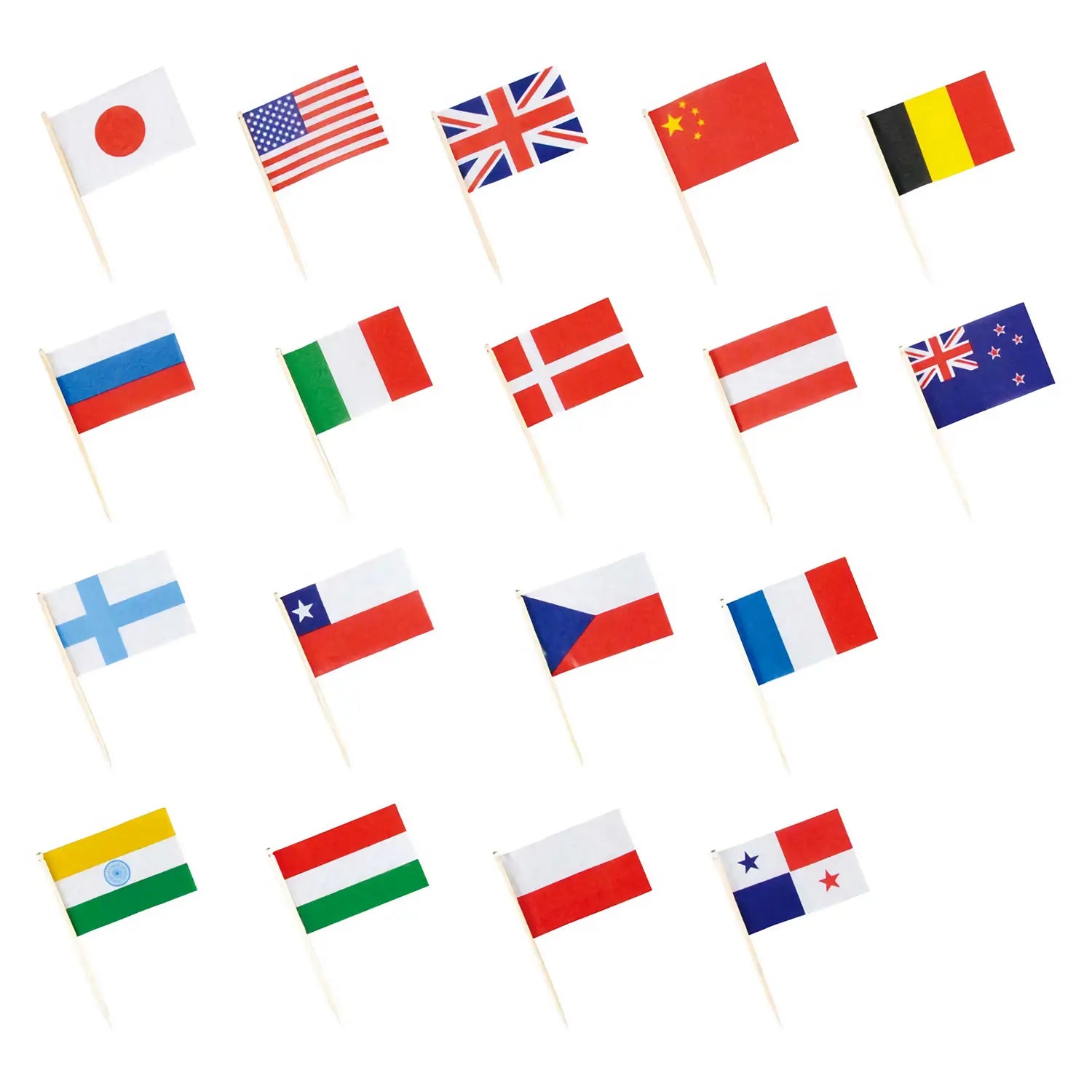 EBM Paper All Nations Flag Food Picks - 200 pcs Party Decorations for International Events, Cocktail Sticks for World Cuisine Buffets & Themed Parties