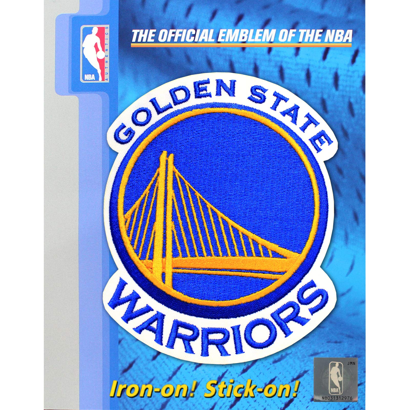 Official Golden State Warriors Logo Patch - Large Embroidered Iron-On Basketball Jersey Patch for DIY Customization - Perfect for Jerseys, Hats, Bags & Fan Gear