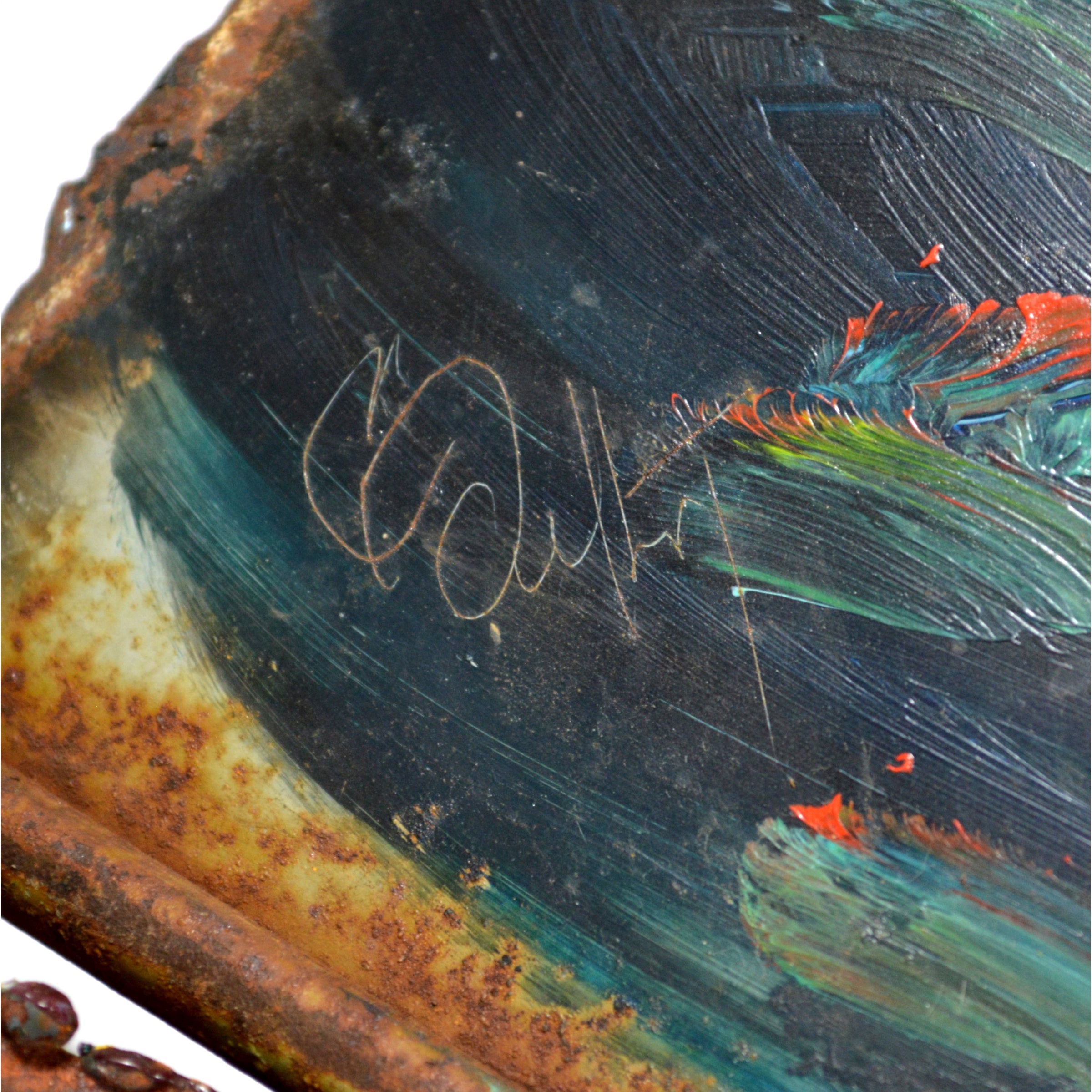 Original Impressionism Painting - Heaven & Hell on Severed Steel Barrel/Drum - Unique Wall Art for Home & Office Decor