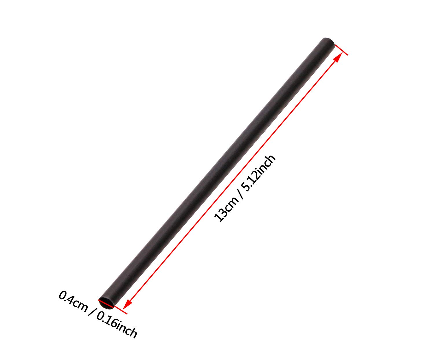 200PCS Black Plastic Straws - 5.12 Inch Disposable Drinking Straws for Coffee, Tea, Cocktails, Hot & Cold Beverages - Perfect for Weddings, Home Bars, Travel Mugs & DIY Crafts