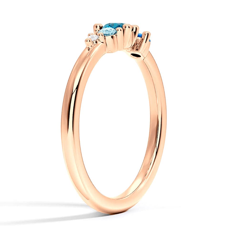 5 Stone Lab Grown Gemstone & Diamond Promise Ring for Women - Ethical Engagement, Anniversary & Wedding Jewelry Gift - Perfect for Proposals, Valentine's Day & Special Occasions