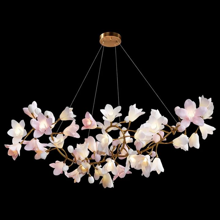 Elegant Floral Ceiling Light - Modern Circular Blossom Chandelier for Dining Room, Bedroom & Living Room Decor