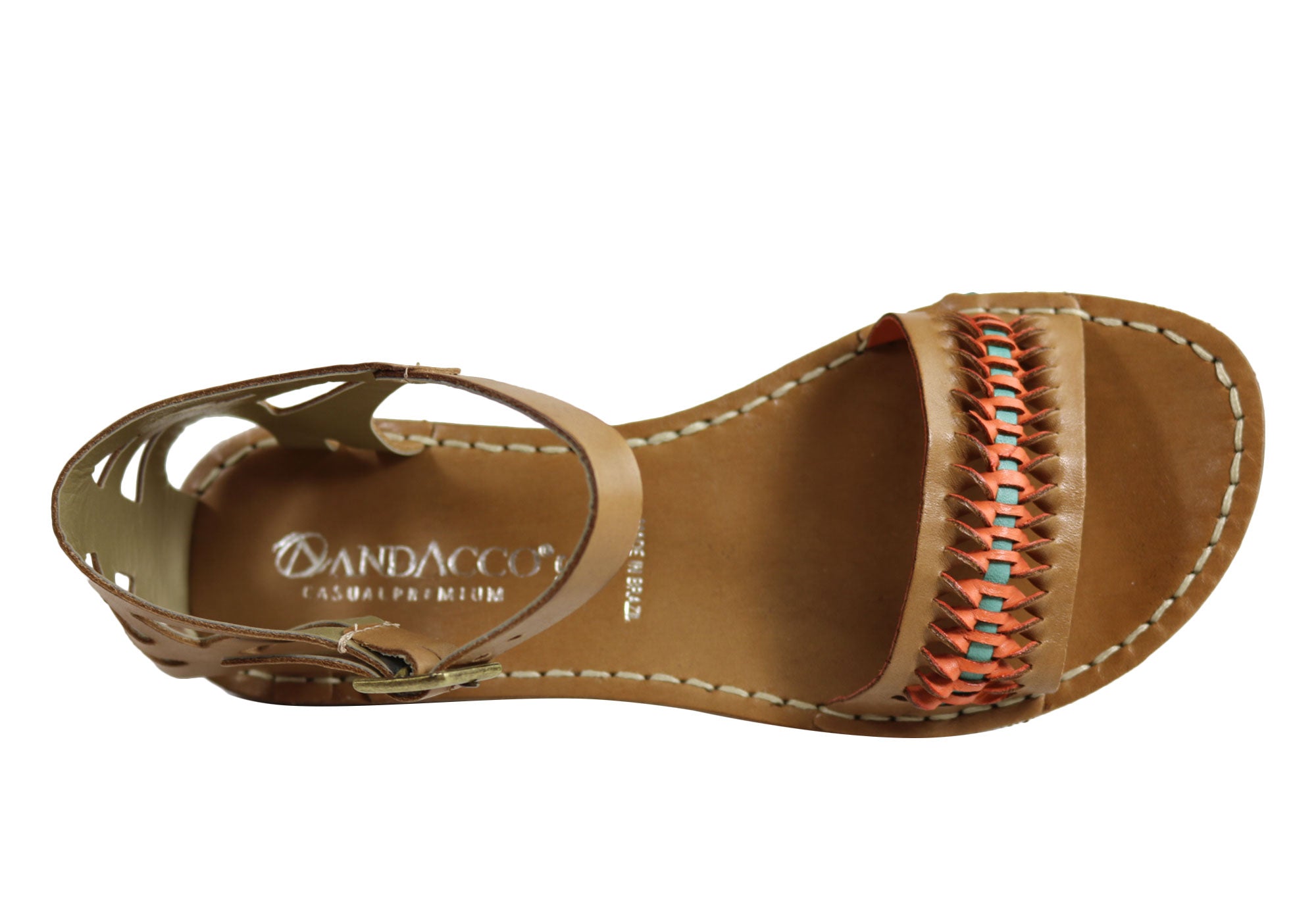 Andacco Seattle Women's Comfortable Flat Leather Sandals - Handmade in Brazil - Perfect for Summer, Beach & Casual Outings