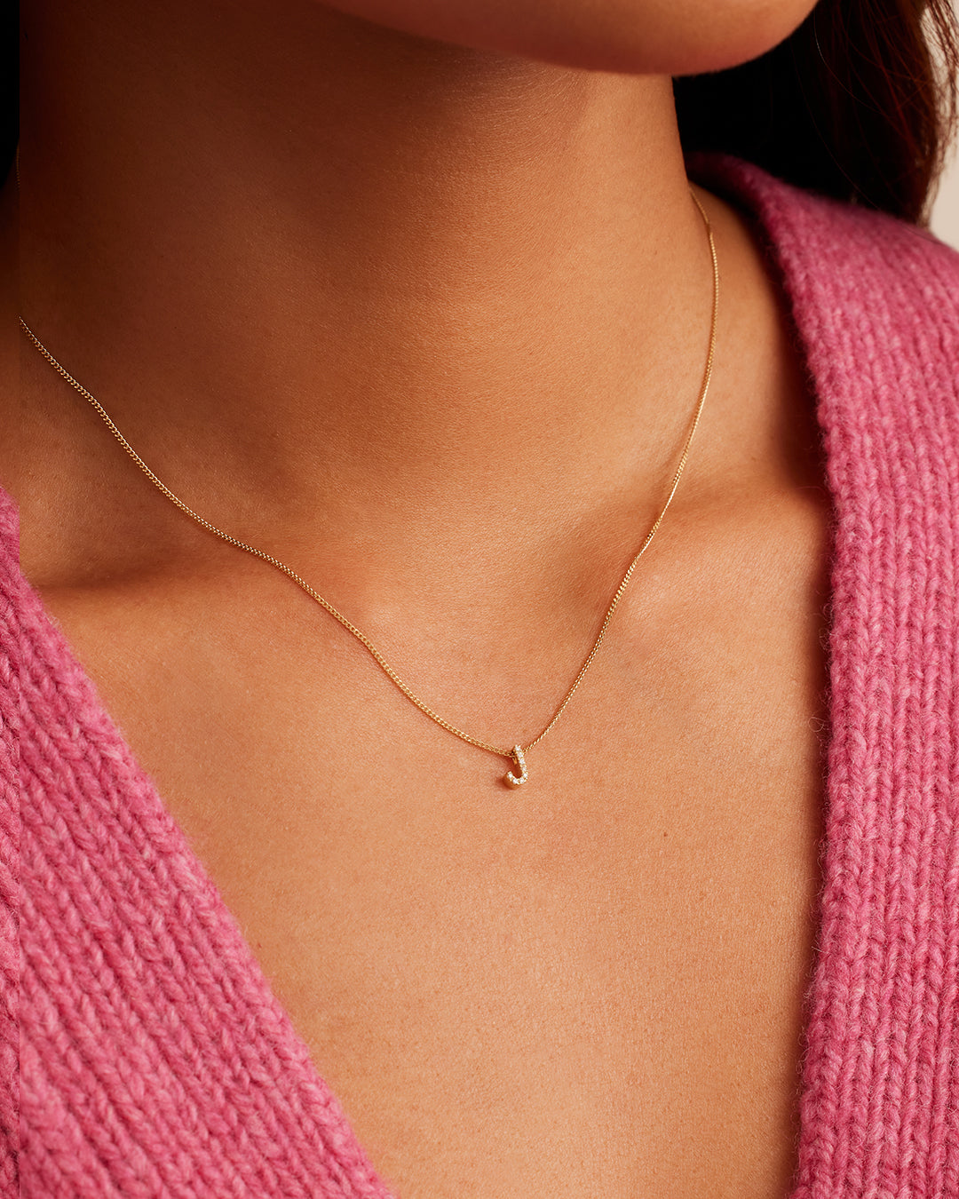Diamond Alphabet Necklace - Personalized Initial Pendant Jewelry for Women - Perfect Gift for Birthday, Anniversary & Valentine's Day