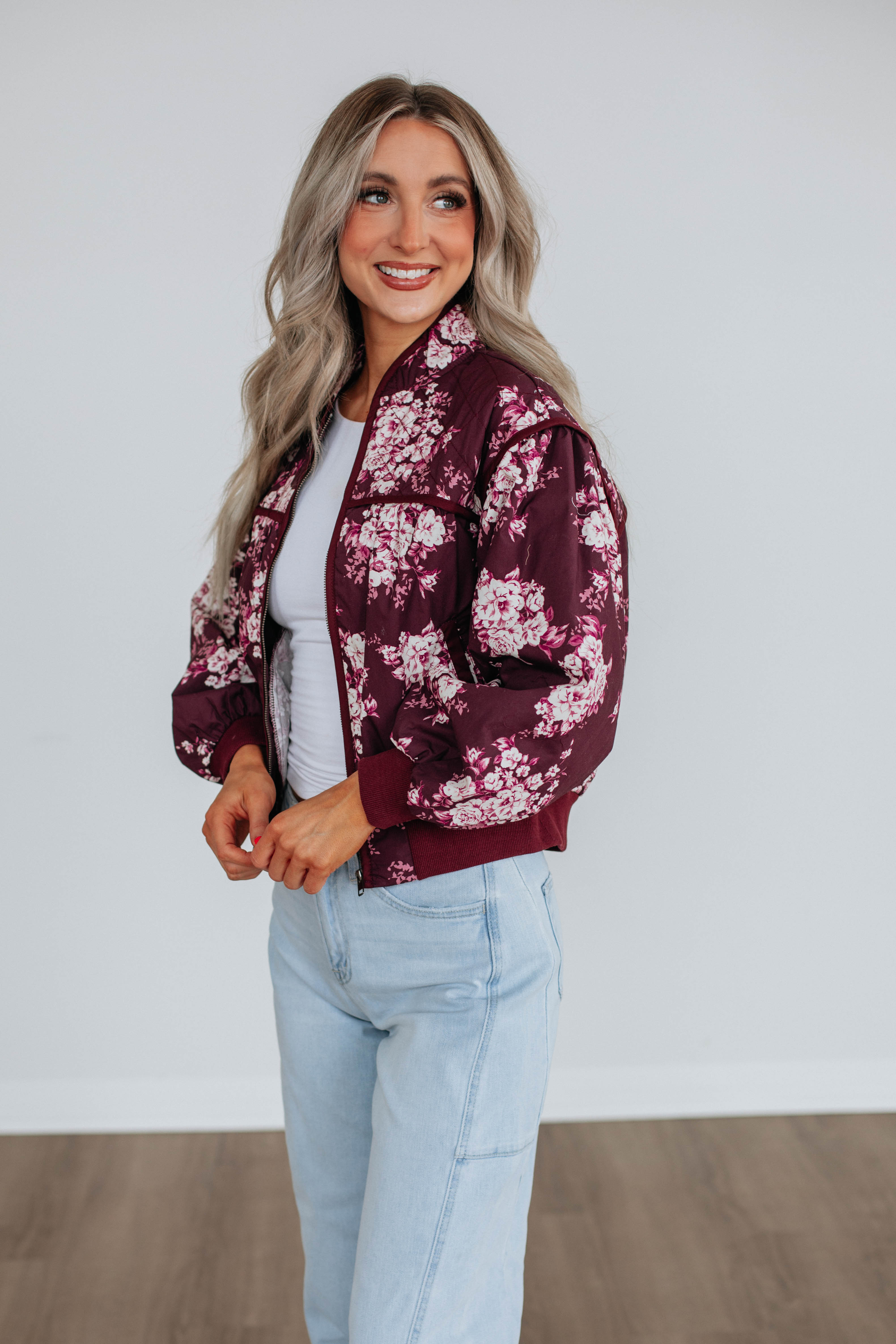 Dasha Quilted Bomber Jacket for Women - Stylish Wine Red Outerwear for Fall & Winter | Perfect for Casual Outings, Date Nights & Travel