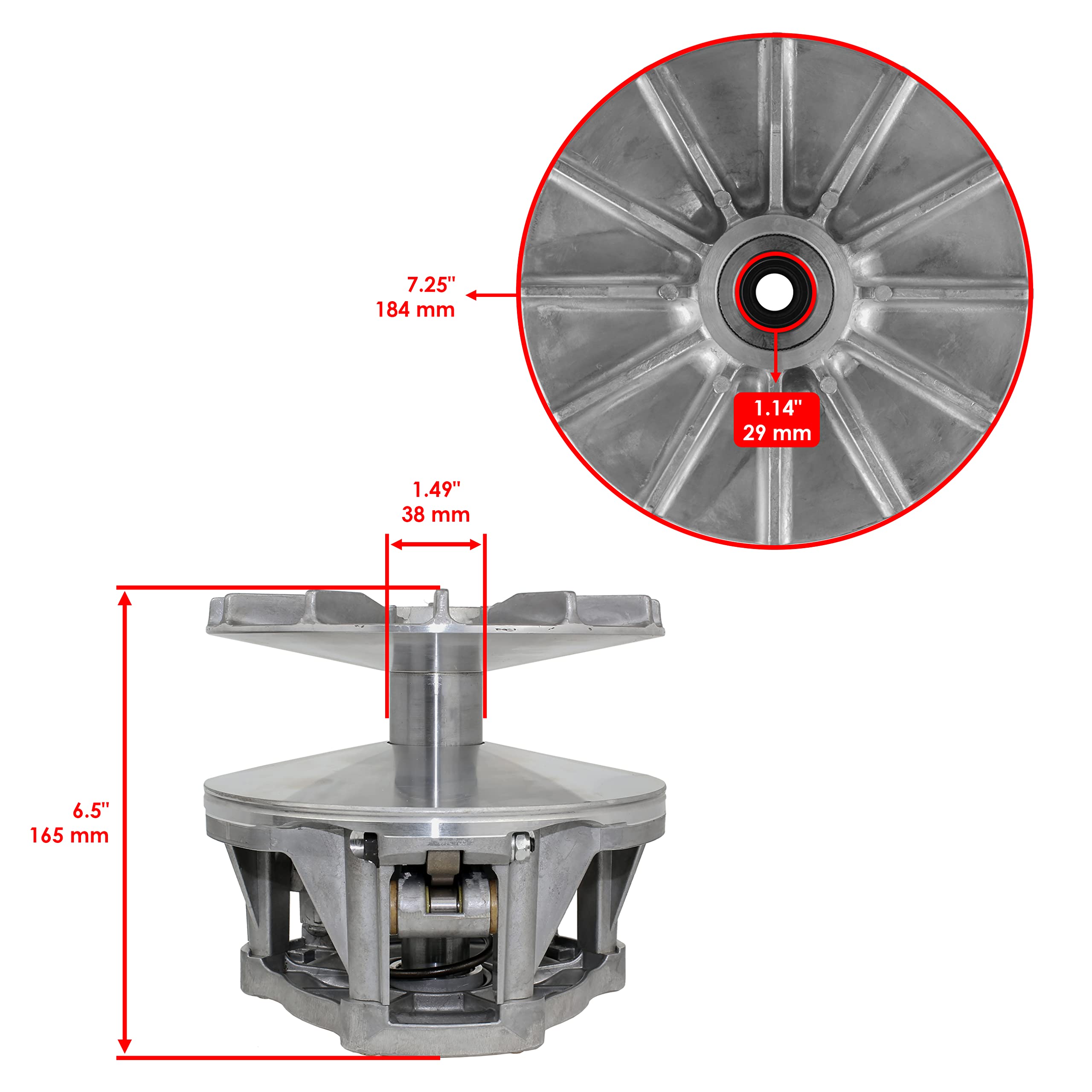 Caltric Complete Primary Drive Clutch Kit with Belt - Compatible with Polaris Trail Blazer 330 (2008-2013) - Perfect for ATV Maintenance & Off-Road Performance Upgrades