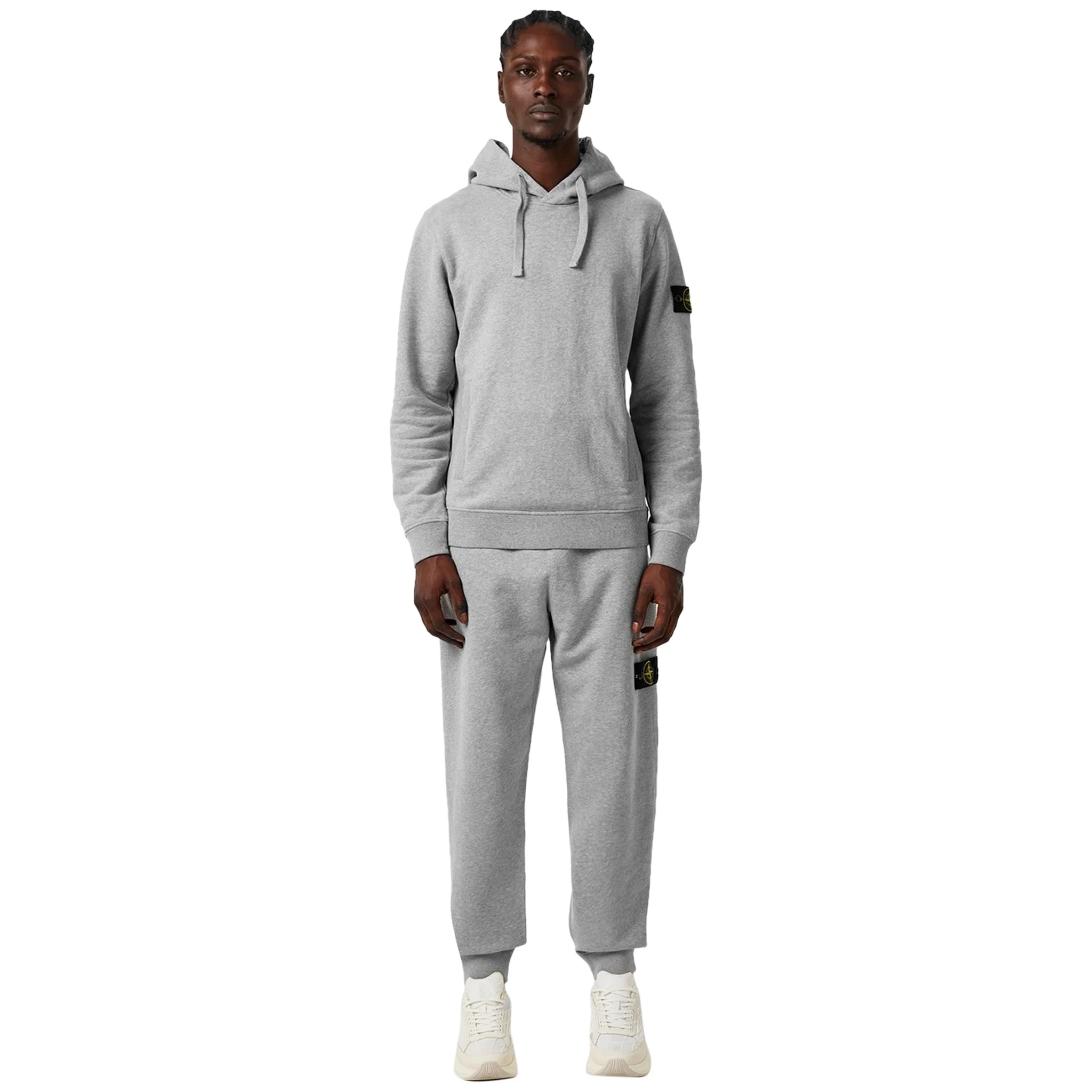 Stone Island Grey Logo Hoodie for Men - Stylish & Comfortable Pullover for Casual Wear, Street Fashion & Outdoor Activities