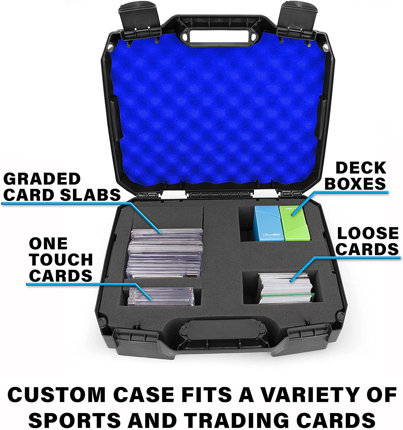 CASEMATIX Graded Card Storage Box - Holds 60+ BGS PSA SGC FGS Graded Sports Cards - Perfect for Collectors, Trading Card Protection & Display Organization