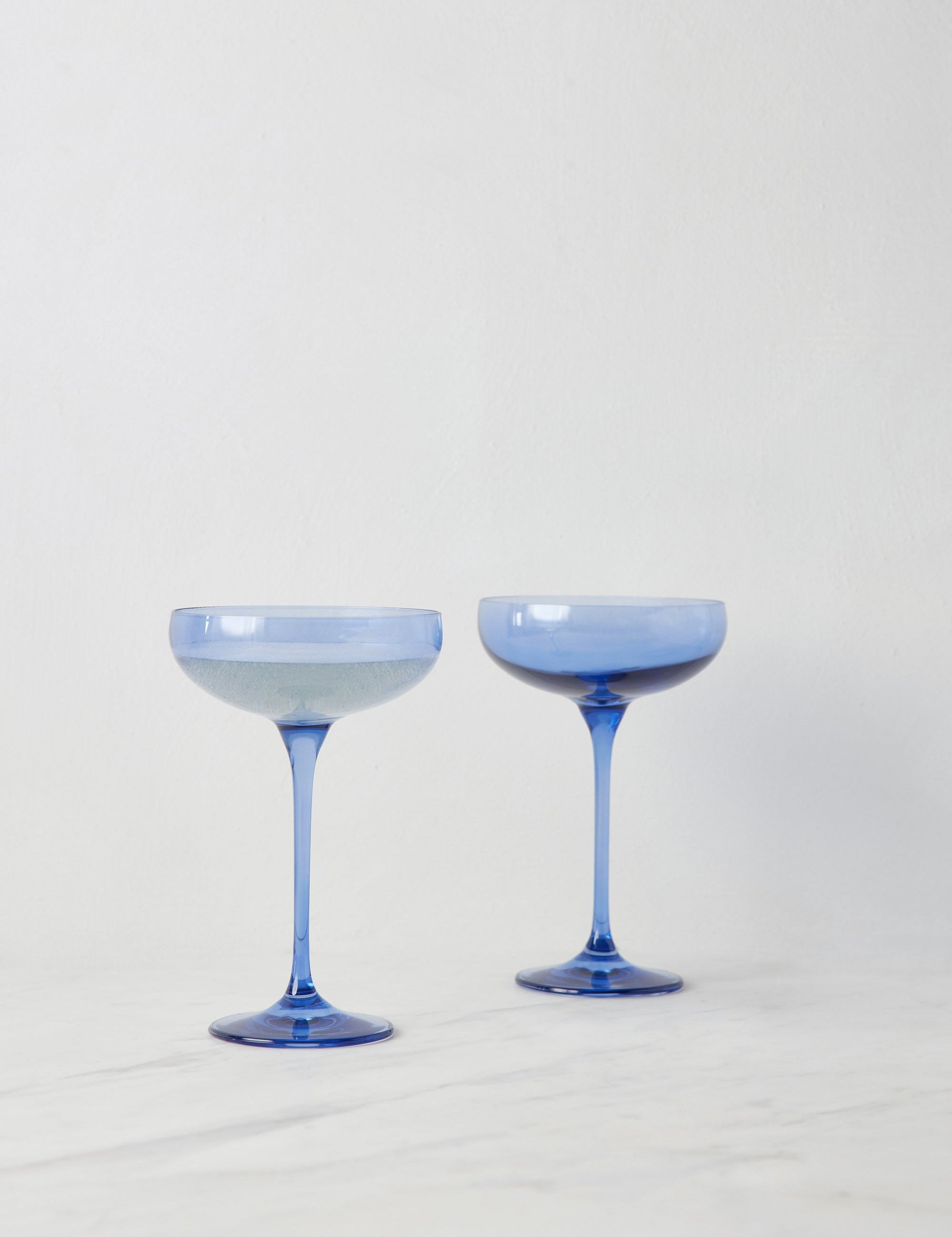 Elegant Estelle Colored Glass Champagne Coupes Set of 2 - Perfect for Weddings, Parties & Romantic Dinners
