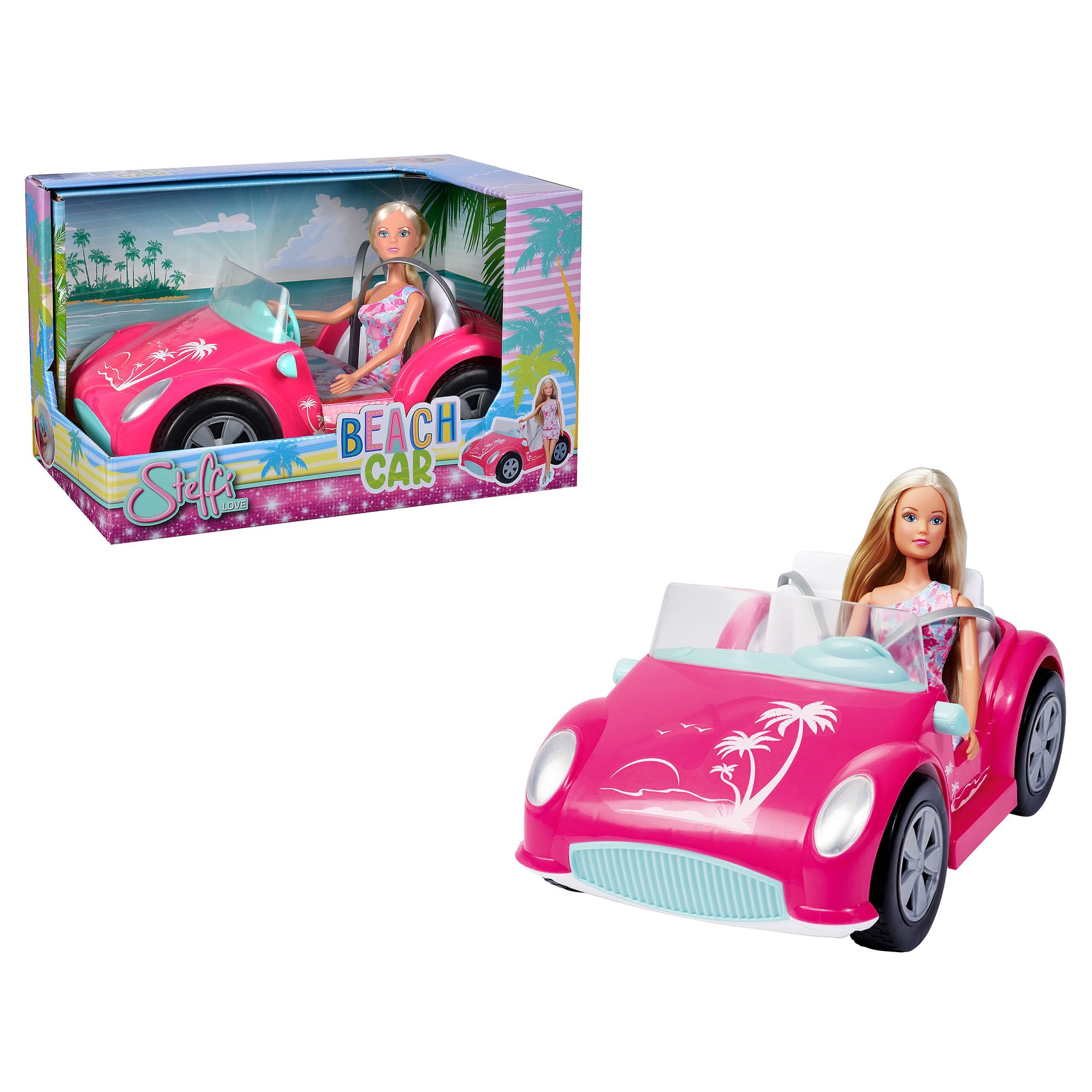 Simba Toys Steffi Love Beach Car and Doll Set - Perfect for Kids' Outdoor Play, Beach Trips, and Summer Adventures
